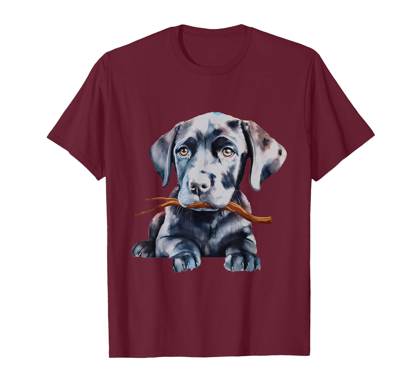 Black Labrador Fetching Stick - Pet Lover Puppy Dog Training T-Shirt