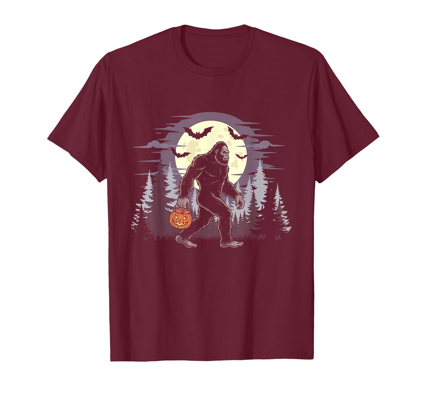 Halloween Bigfoot Sasquatch Lover Spooky Season Men Boys T-Shirt