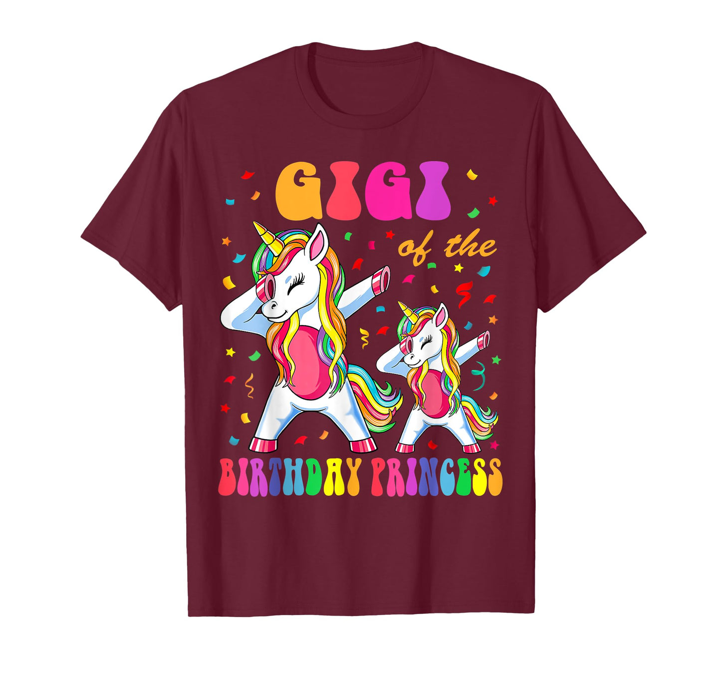 Gigi of the Birthday Princess Girl Dabbing Unicorn Family T-Shirt