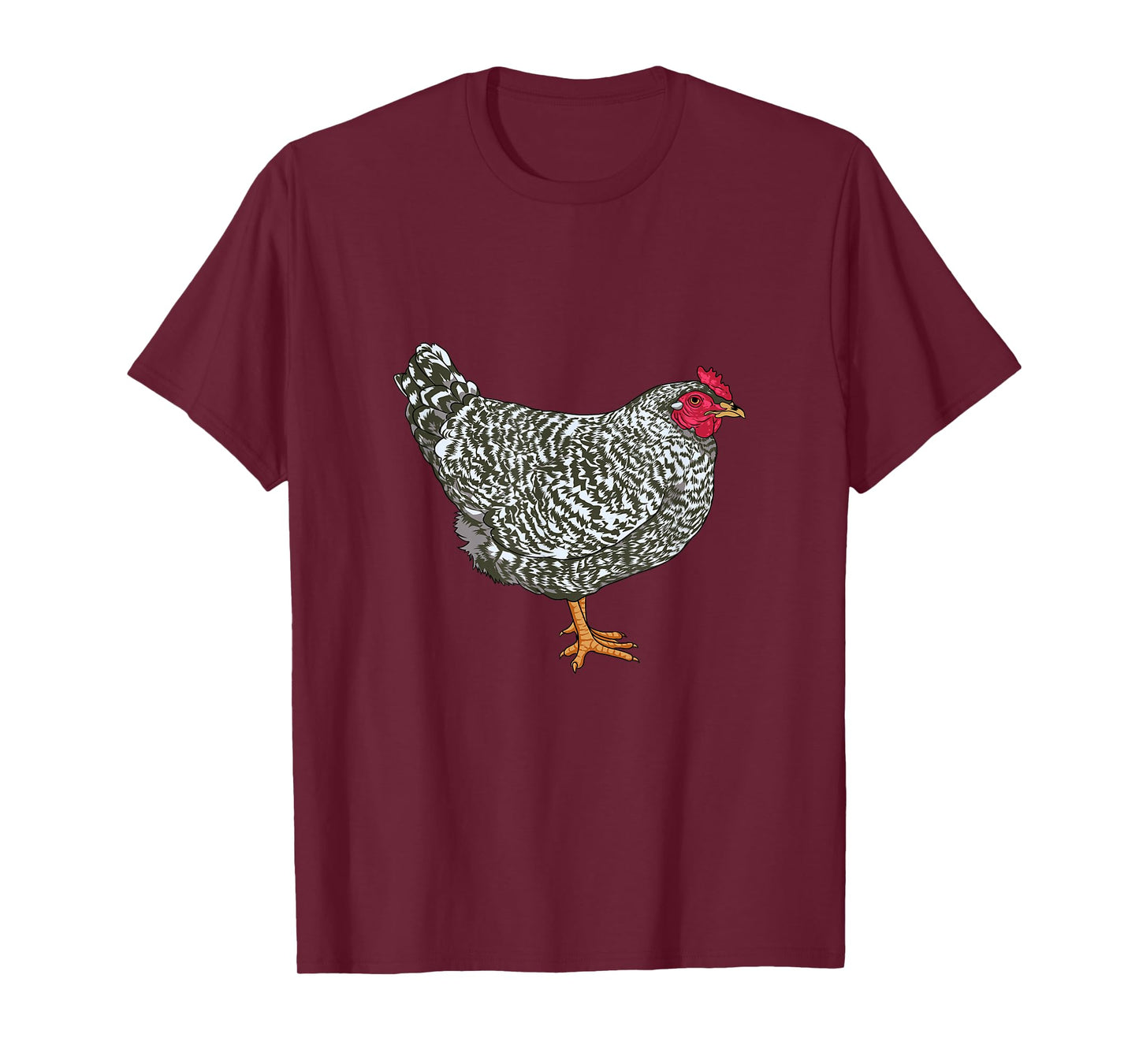 Dominique Chicken Designs Dominique Chicken Motif T-Shirt - Black, Small - Unisex-Adults, Kids - Short Sleeve, Crew Neck, Classic Fit