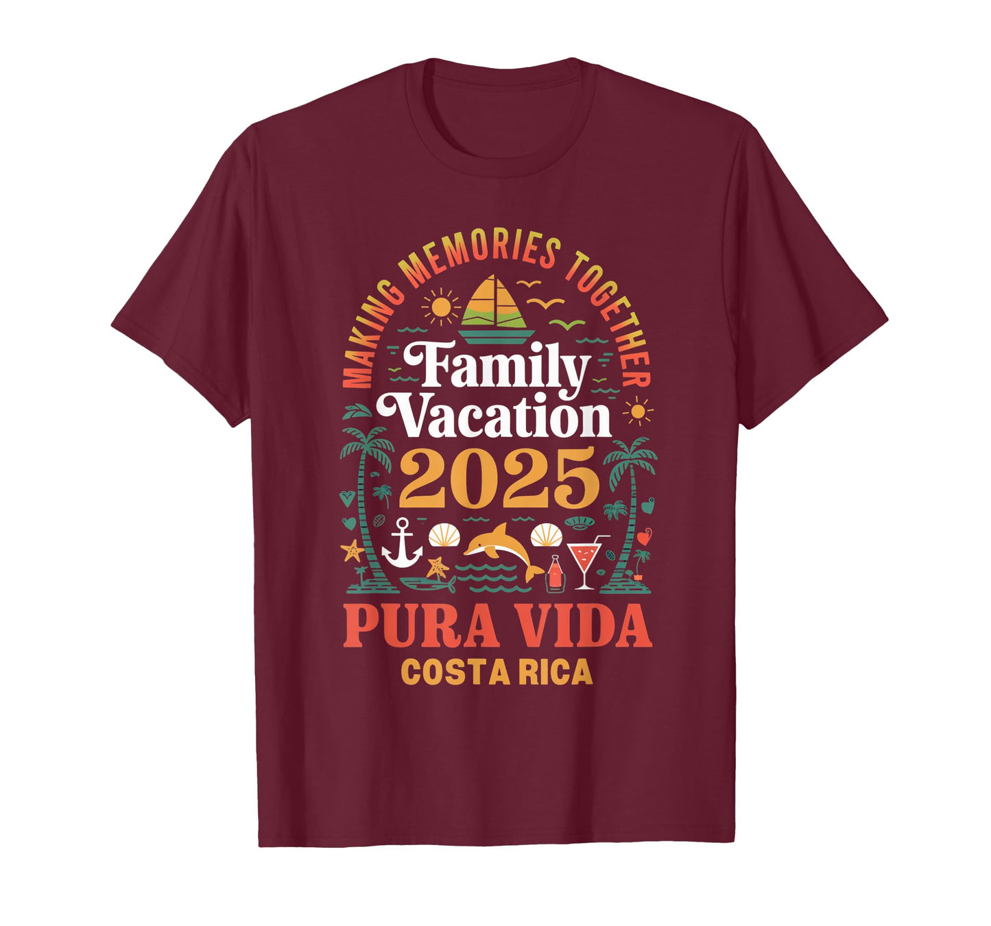 Family Vacation 2025 Vacation Tropical Pura Vida Costa Rica T-Shirt