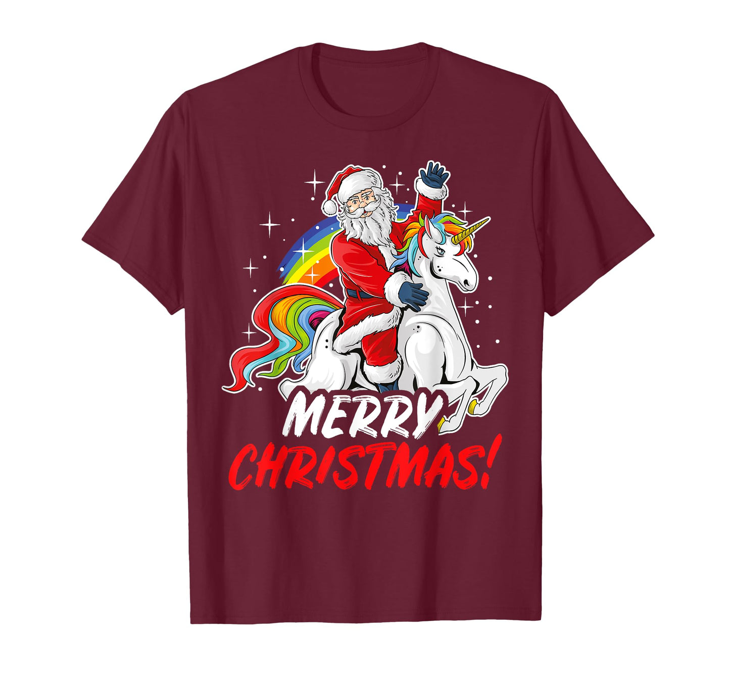 Unicorn Santa Claus Christmas Holiday T-Shirt