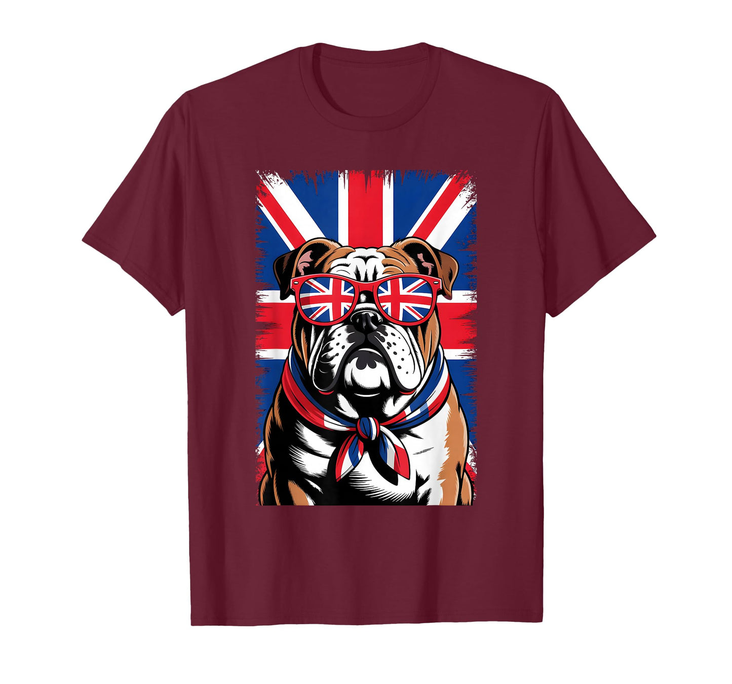 Union Jack Funny Bulldog UK Flag British Kids Boys Girls Men T-Shirt