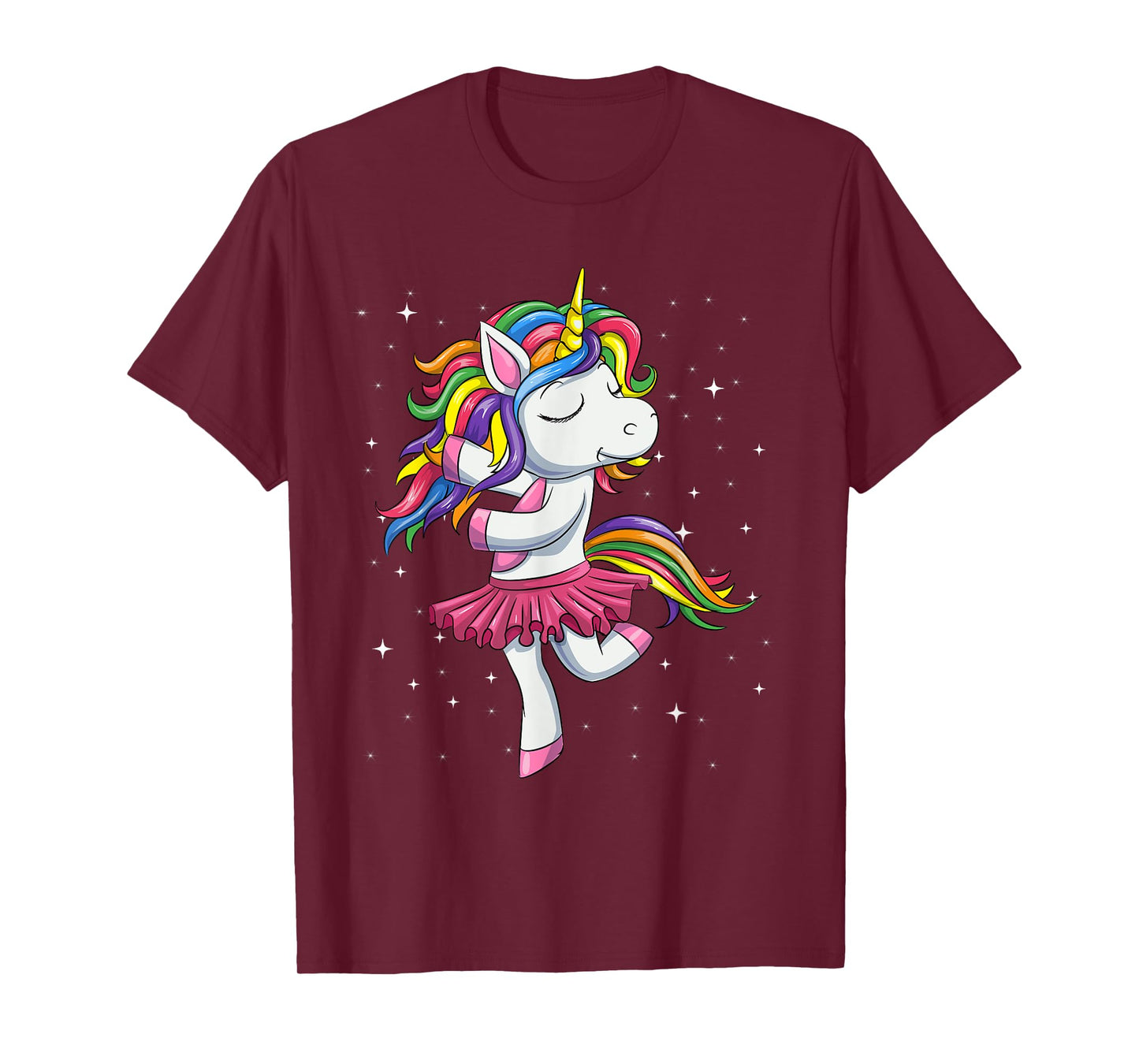 Ballet Dancing Unicorn Shirt, Rainbow Ballerina Dance Girls T-Shirt