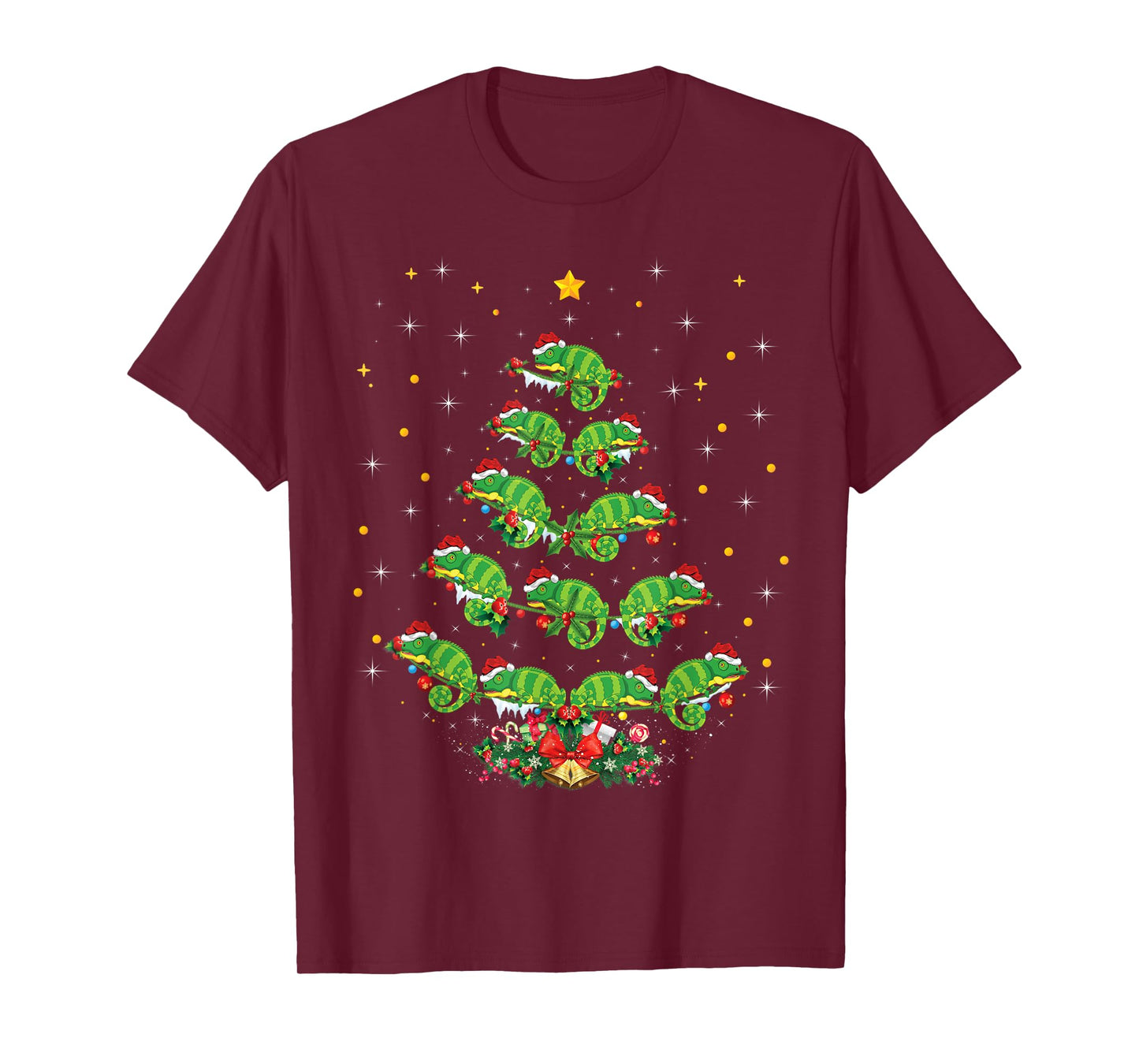 Chameleon Animal Lover Xmas Gift Chameleon Christmas Tree T-Shirt
