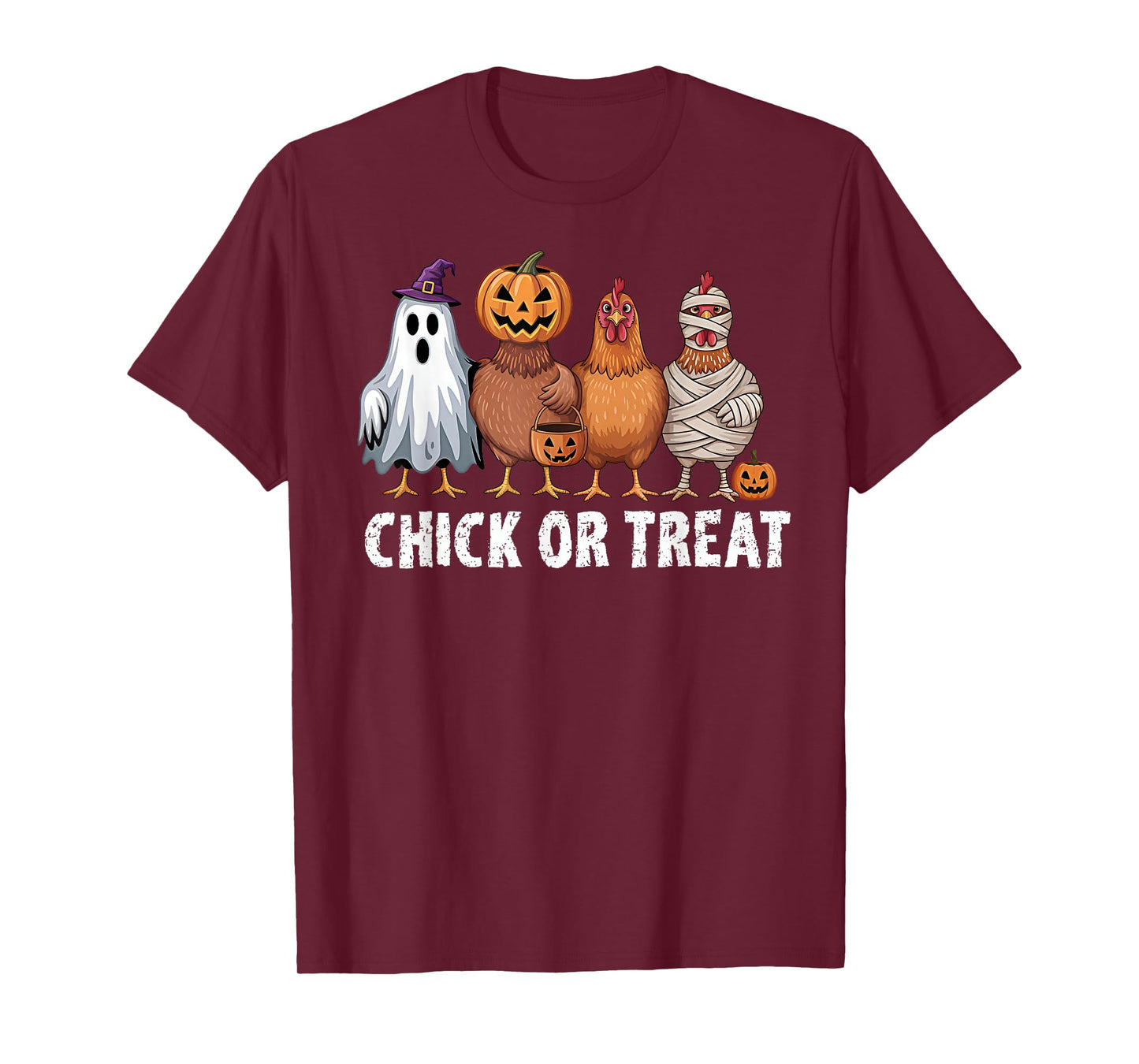 Funny Chick Or Treat Chickens Ghost Witchy Halloween T-Shirt