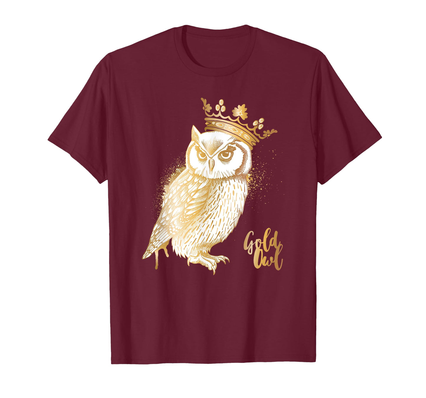 Crowned Golden Owl King Owl lovers T-Shirt