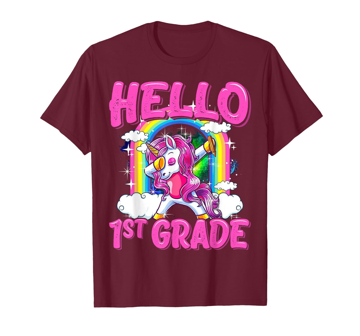 Hello 1st Grade Dabbing Unicorn Back To School Gifts T-Shirt