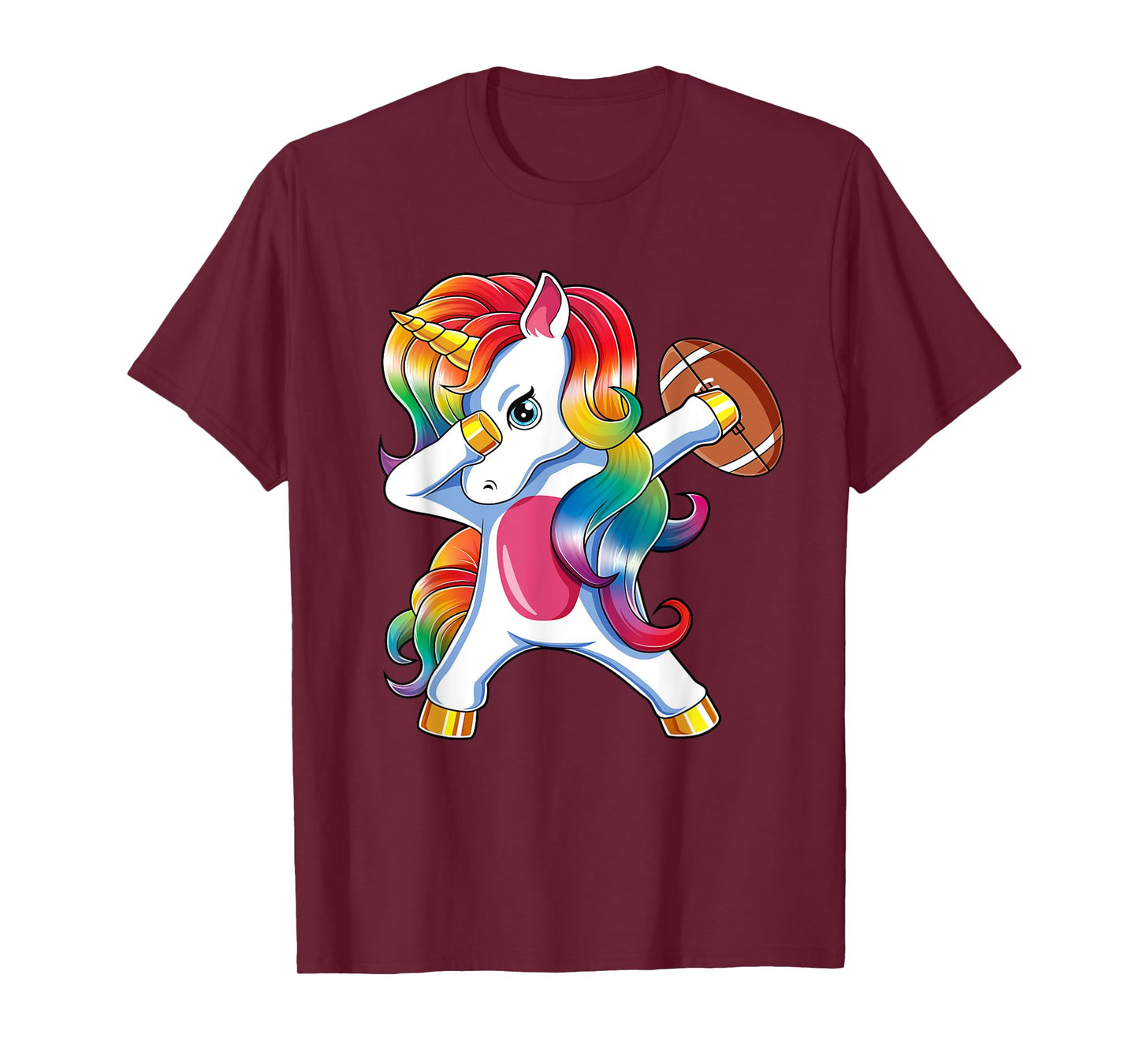Dabbing Unicorn Funny Football For Girls Women T-Shirt