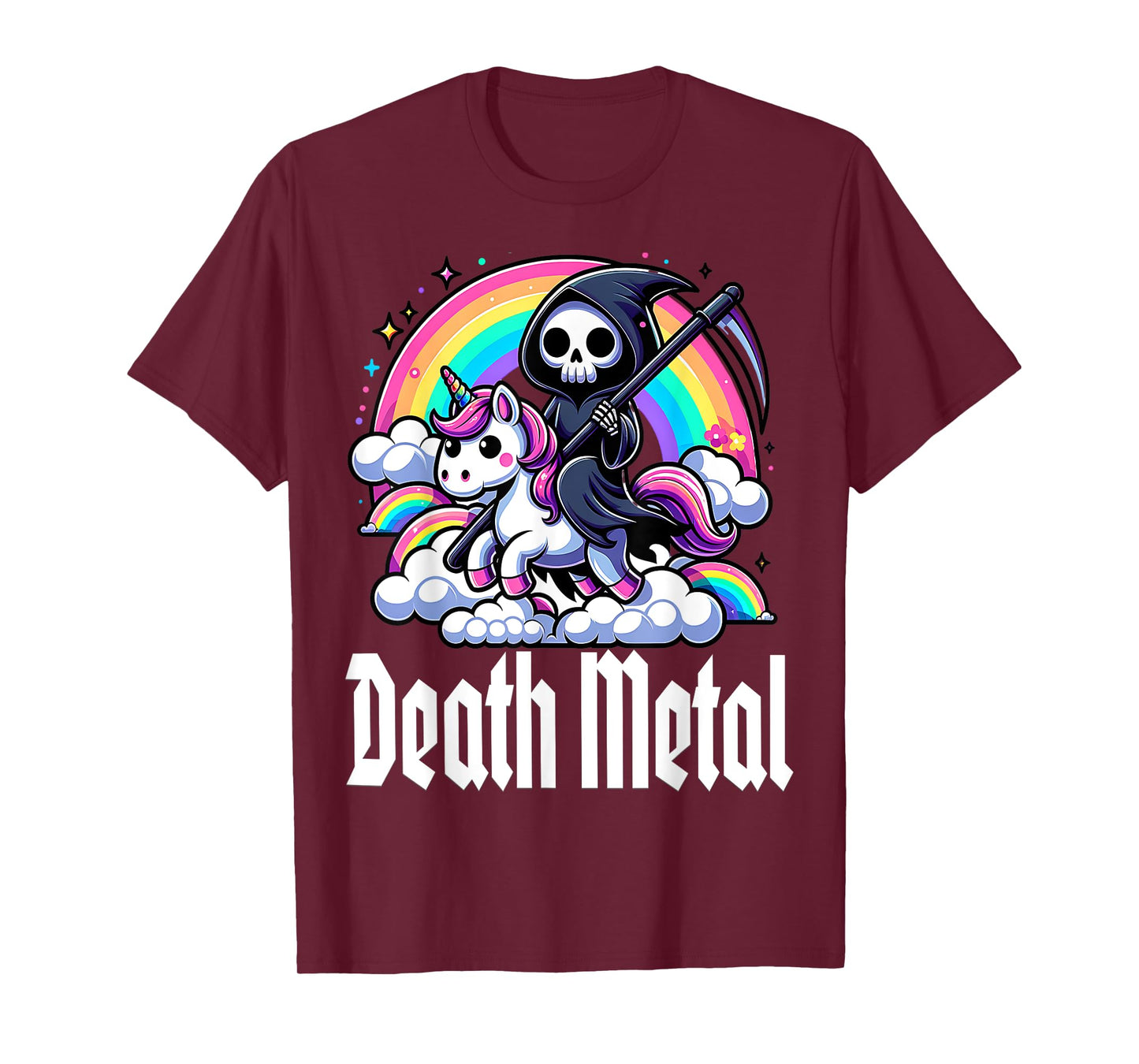 Death Metal Unicorn rainbow T-Shirt