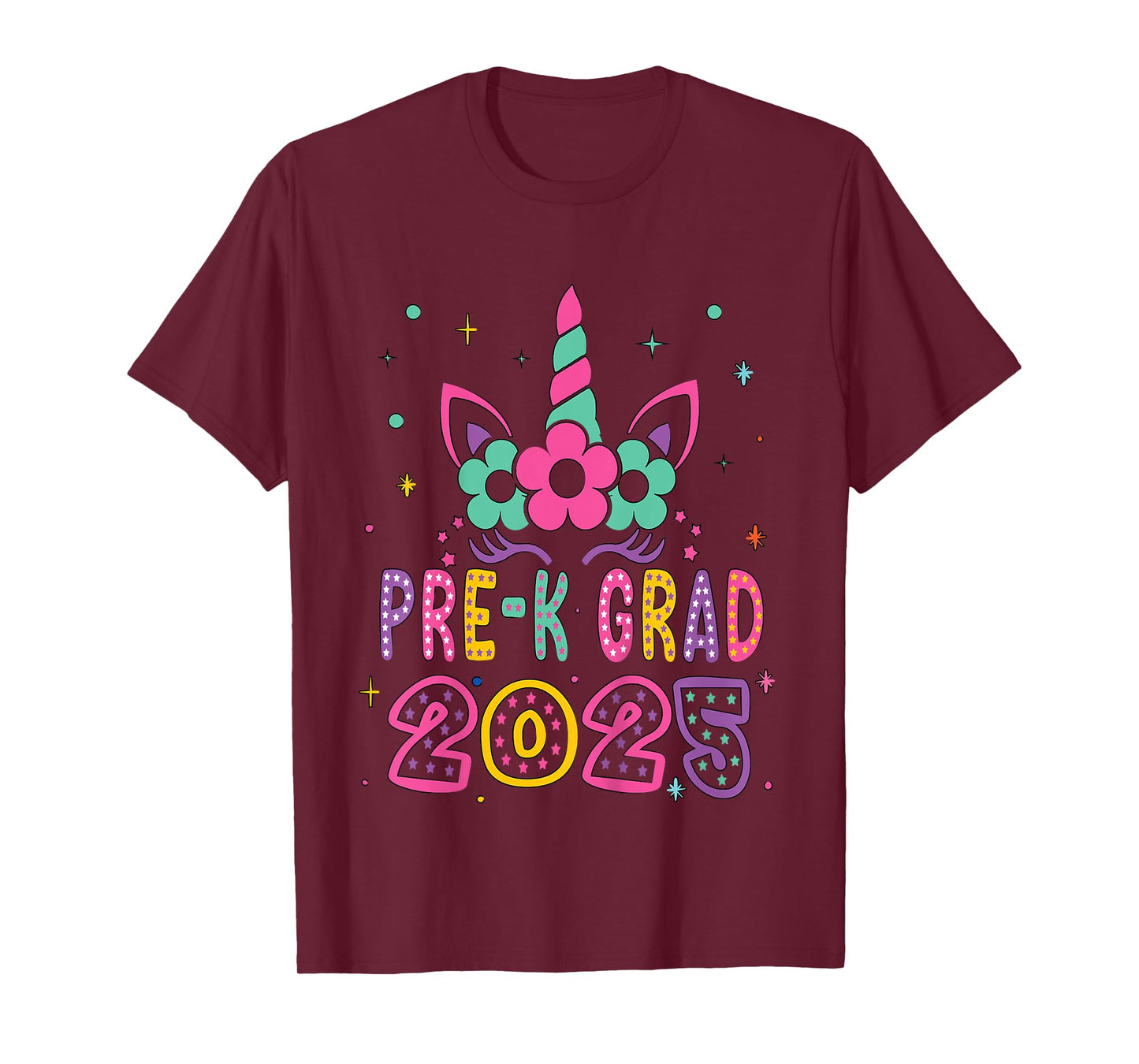Kids Pre-K Grad Preschool Graduation 2025 Unicorn Toddler Girl T-Shirt