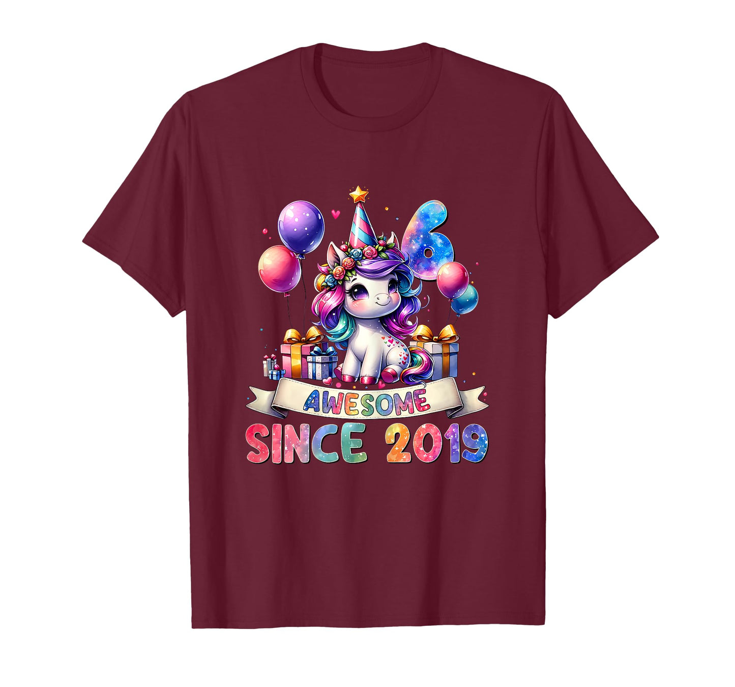 6 Year Old Unicorn Gifts For Girls 6th Birthday Girl Party T-Shirt