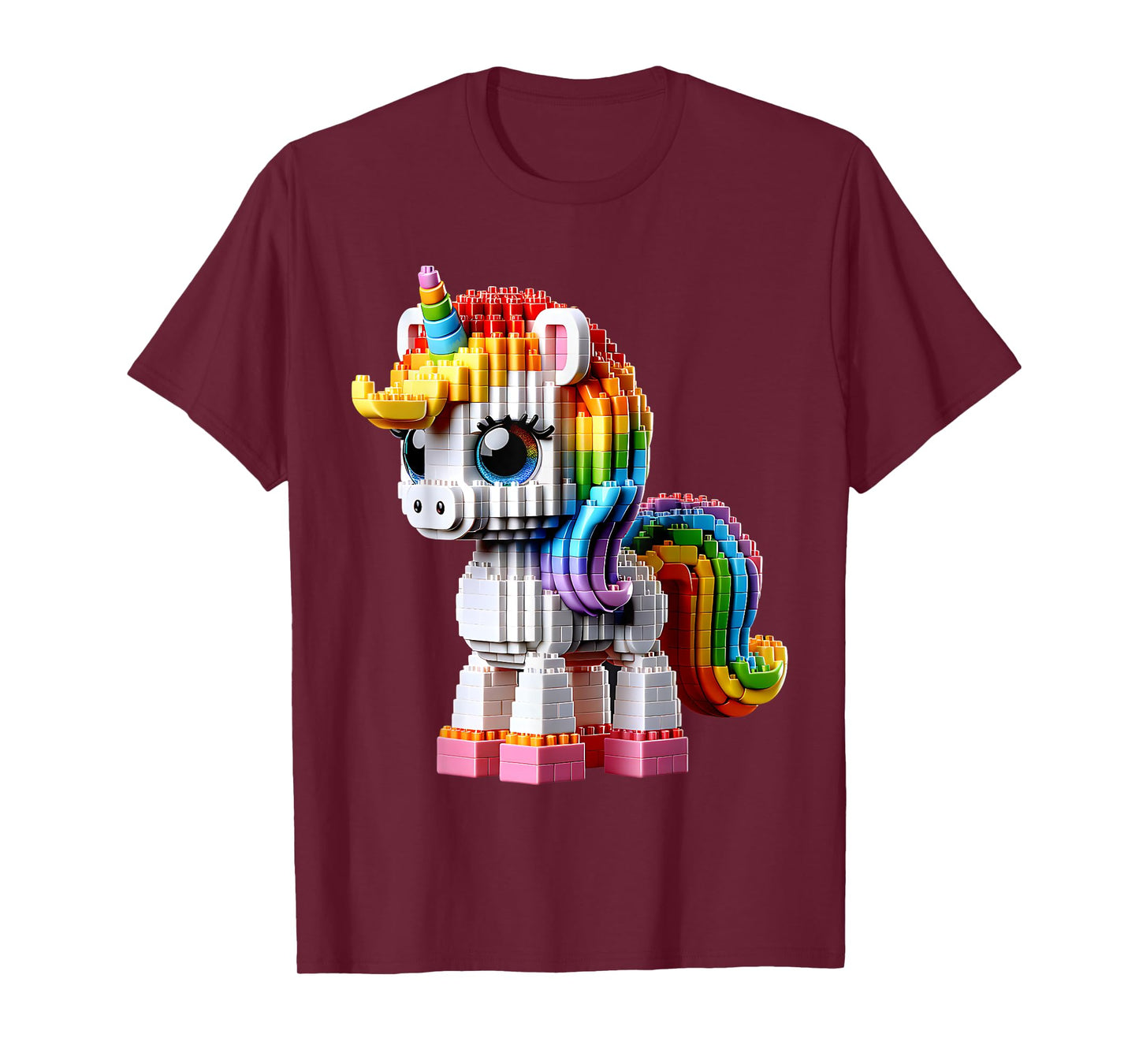 Unicorn Master Builder Bricks Unicorn Block Building Girls T-Shirt