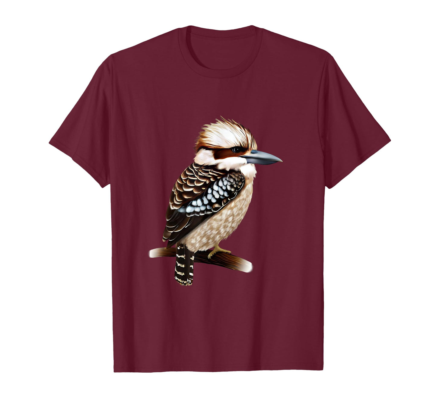 Kookaburra Bird Collection! Kookaburra Bird T-Shirt - Unisex-Adults and Kids - Black - Short Sleeve - Crew Neck - Small