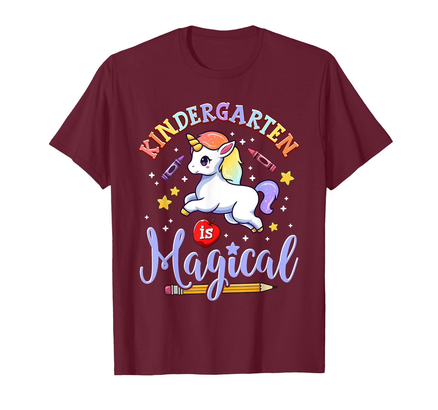 Cute Unicorn Kindergarten Is Magical Teacher Women Girl T-Shirt