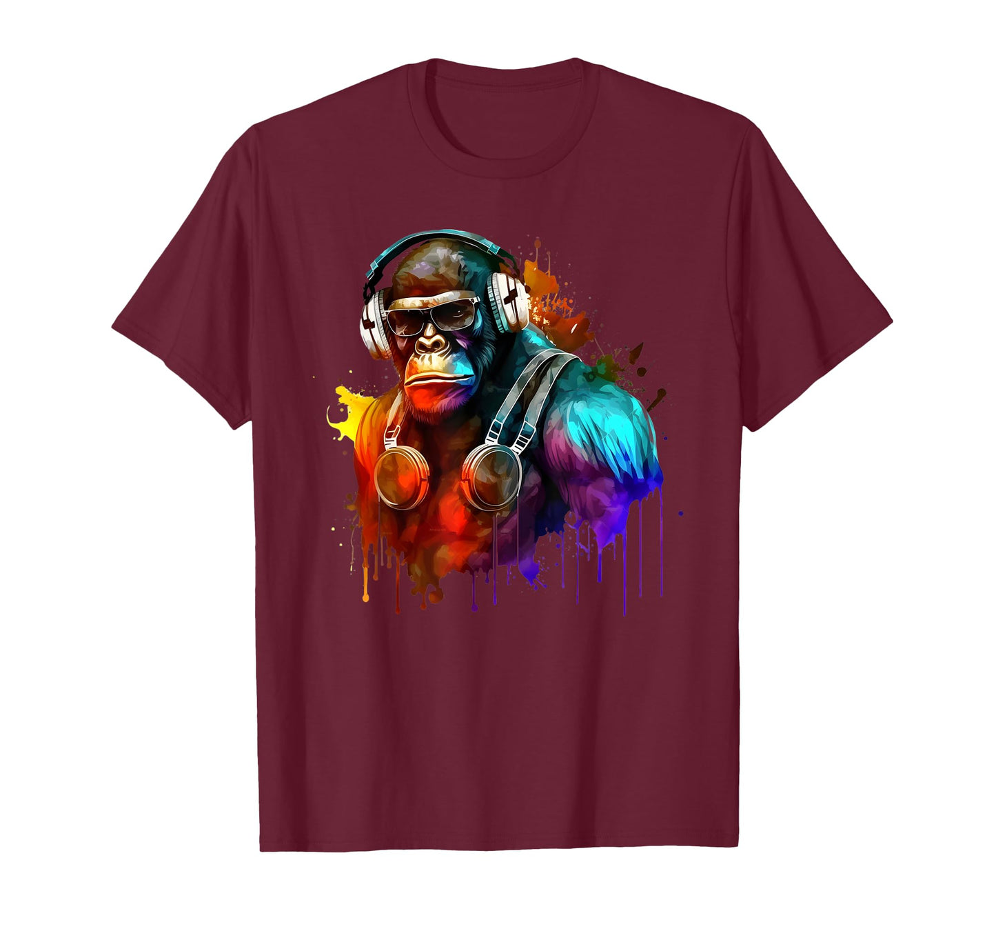 Gorilla DJ with Headphones Rave Techno T-Shirt
