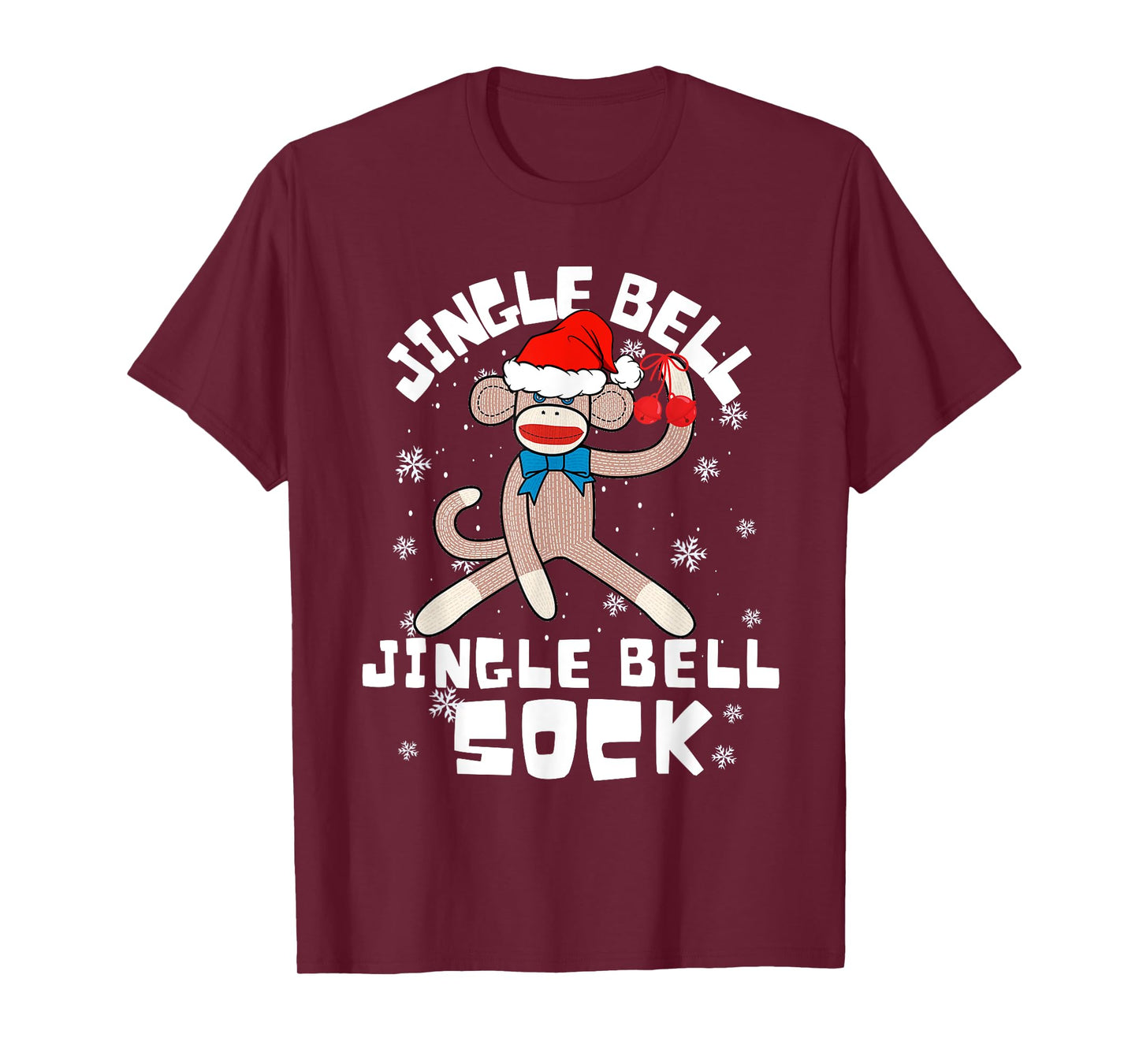 Jingle Bell Jingle Bell Sock Funny Sock Monkey Christmas T-Shirt