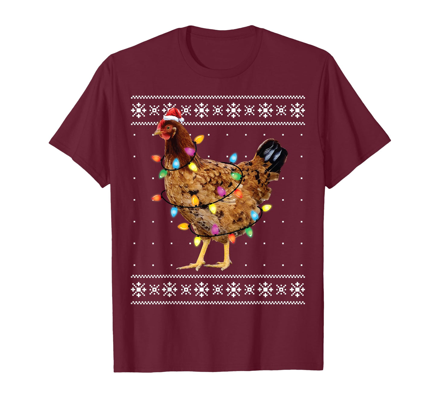 Ugly Christmas Sweater Funny Chicken Christmas T-Shirt