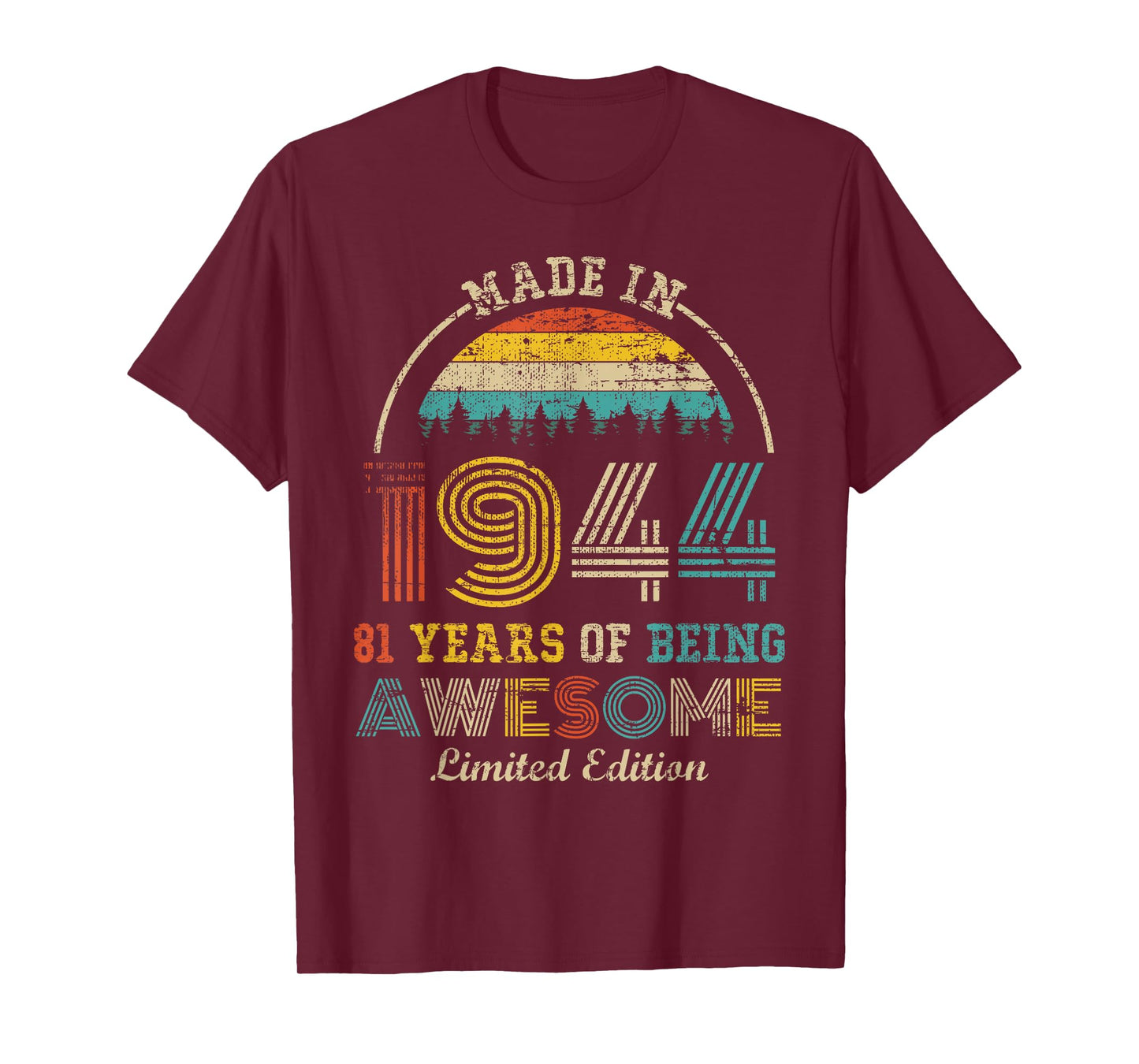 Born in 1944 81 Years Being Awesome Vintage 81st Birthday T-Shirt