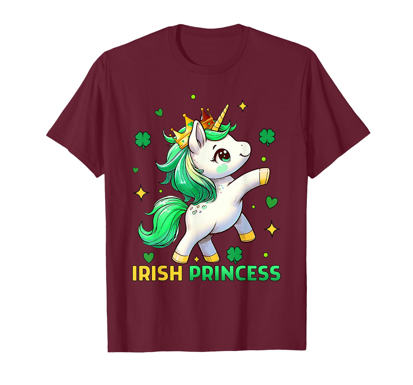 Cute Unicorn Irish Princess St Patricks Day Girls Kids T-Shirt
