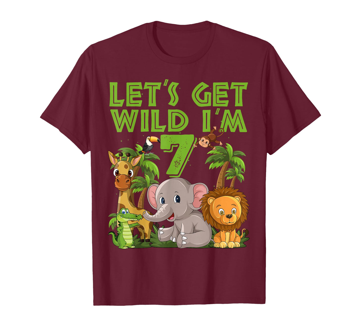 7 Year Old Zoo Birthday Safari Jungle Animal 7th B-day T-Shirt