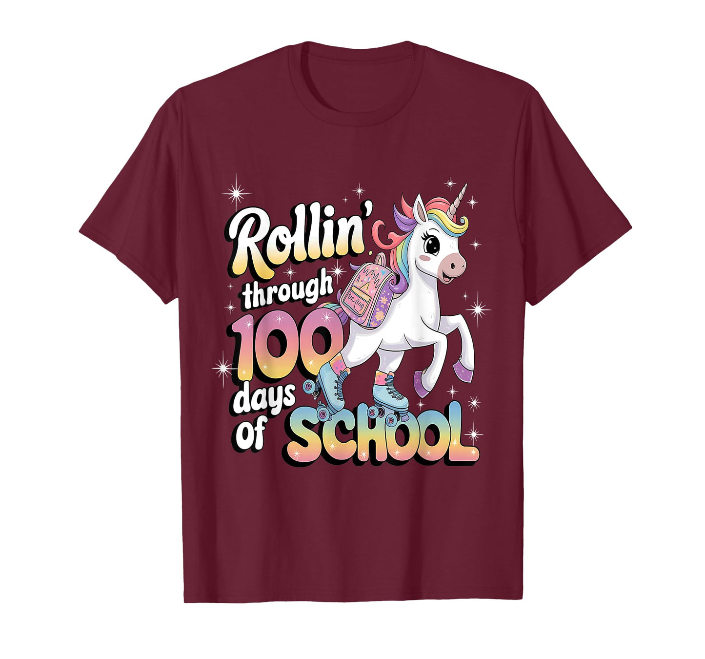 100 Days of School Shirt Girls 100th Day of School Unicorn T-Shirt