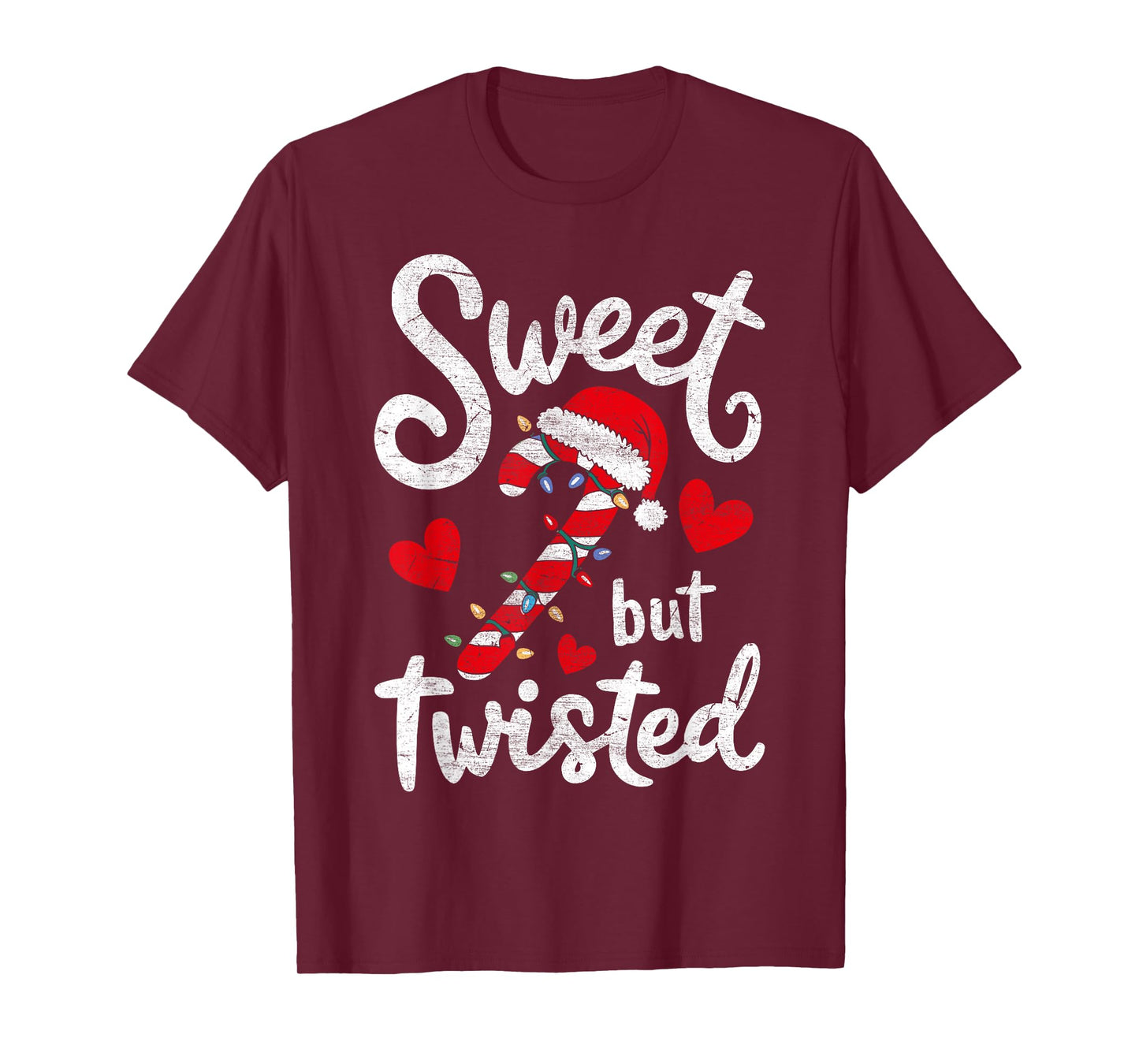 Sweet But Twisted Funny Christmas Candy Cane Xmas Holiday T-Shirt