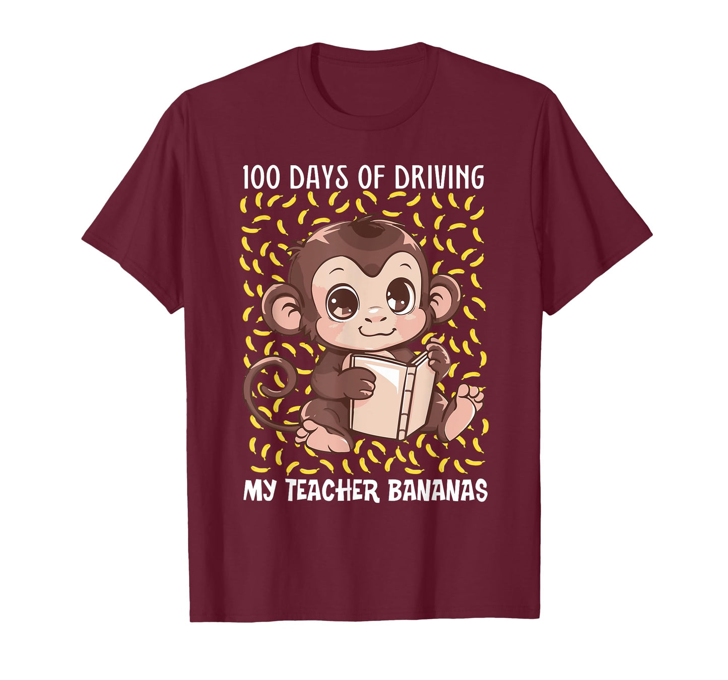 100th Day Of School Bananas Monkey Pun Teacher Student T-Shirt