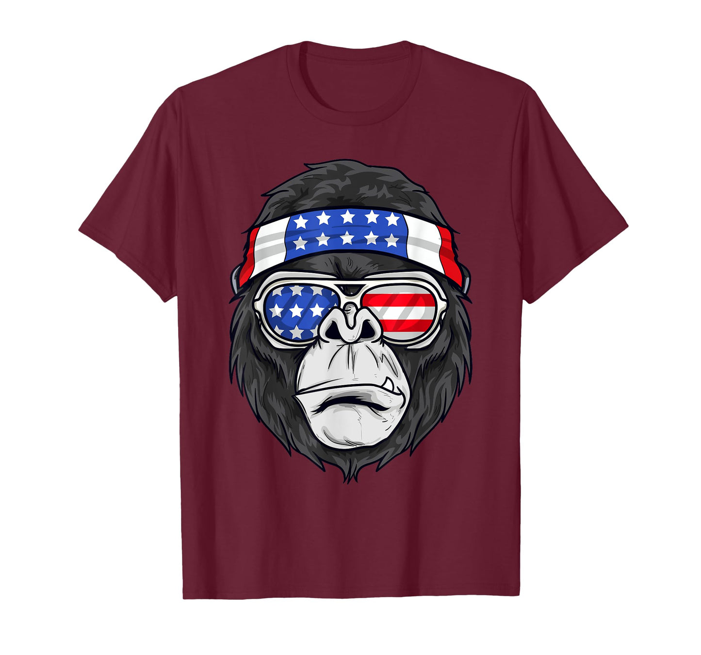July 4th USA - Funny Patriotic Gorilla Women Kids Men T-Shirt