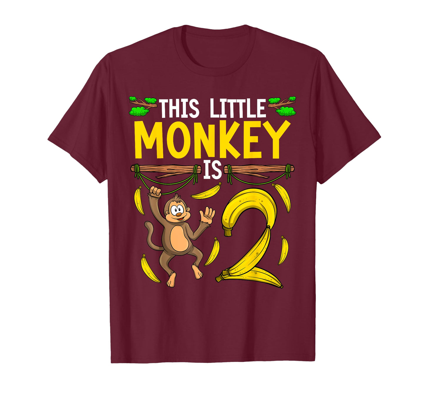 Monkey Birthday Shirt 2nd Monkey Theme Party Kids T-Shirt