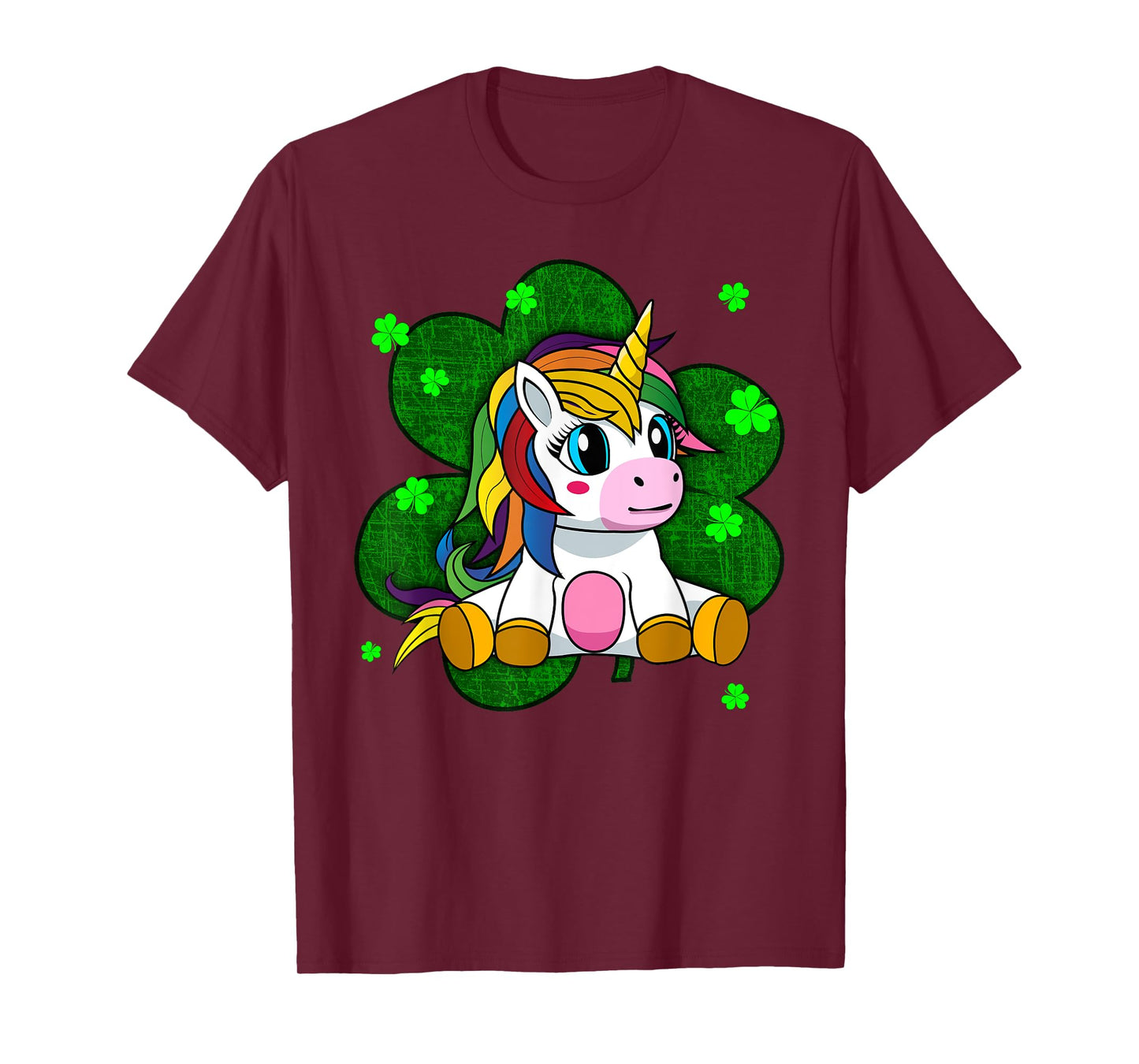 Cute Kids Unicorn Shirt Girls St Patricks Day Shamrock Tee T-Shirt