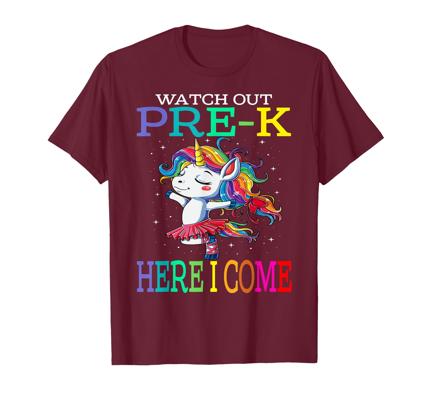 Watch Out Pre-K Here I Come Unicorn Back To School T-Shirt