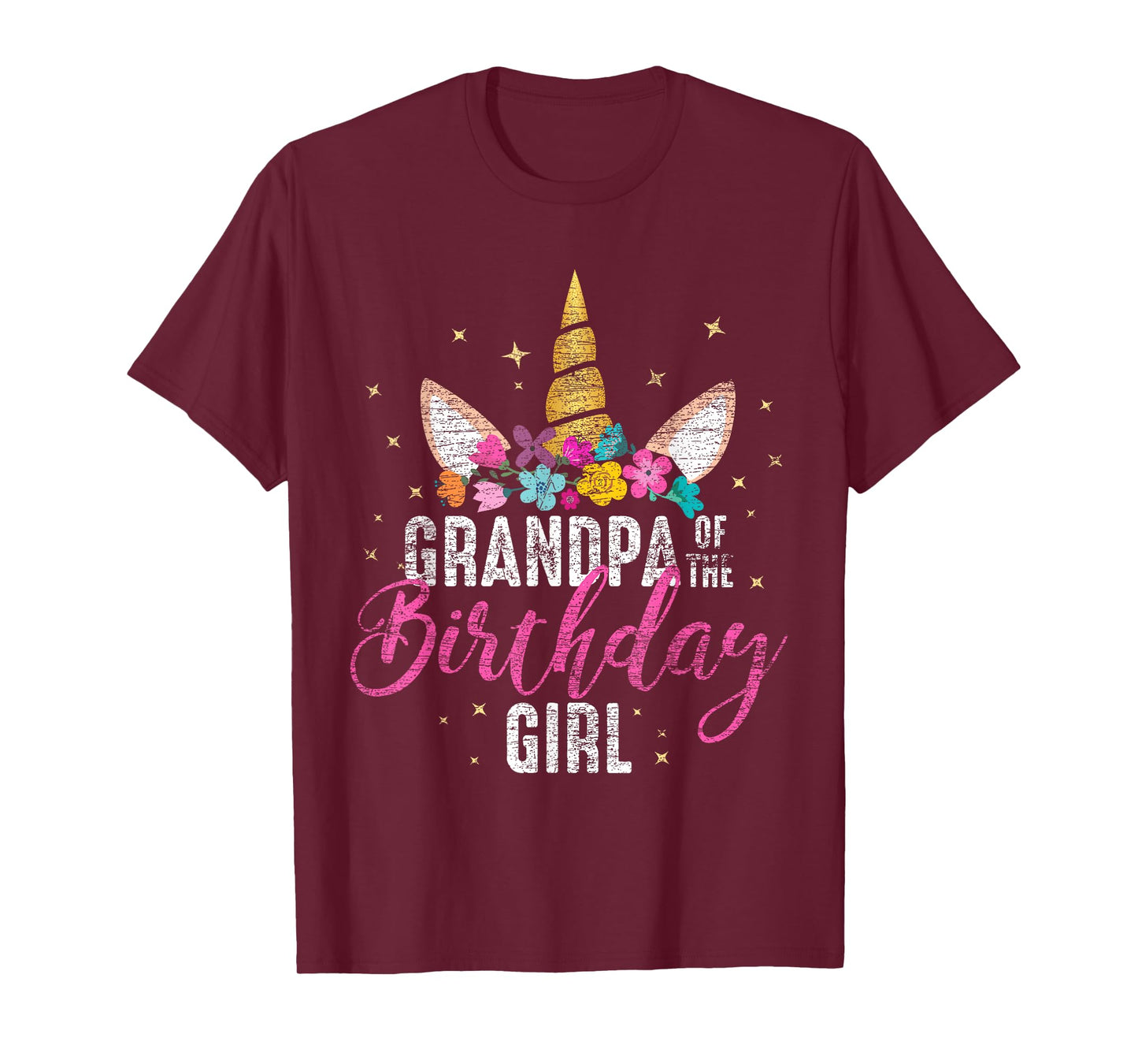 Grandpa Of The Birthday Girl Grandpa Gift Unicorn Birthday T-Shirt