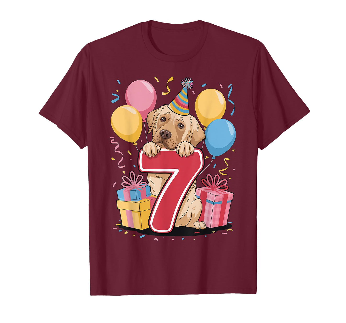 Lab 7th birthday boy girl 7 years seven Labrador Retriever T-Shirt
