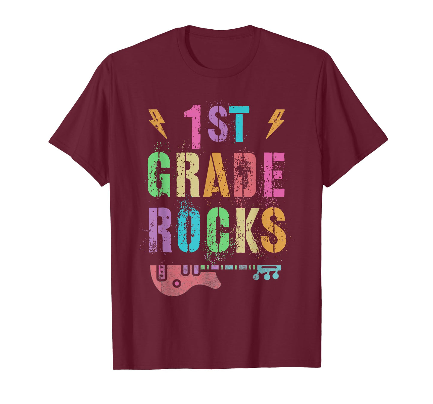 Hello 1st GRADE ROCKS Teacher FIRST Grader Little Rockstar Men Women Girls Kids T-Shirt