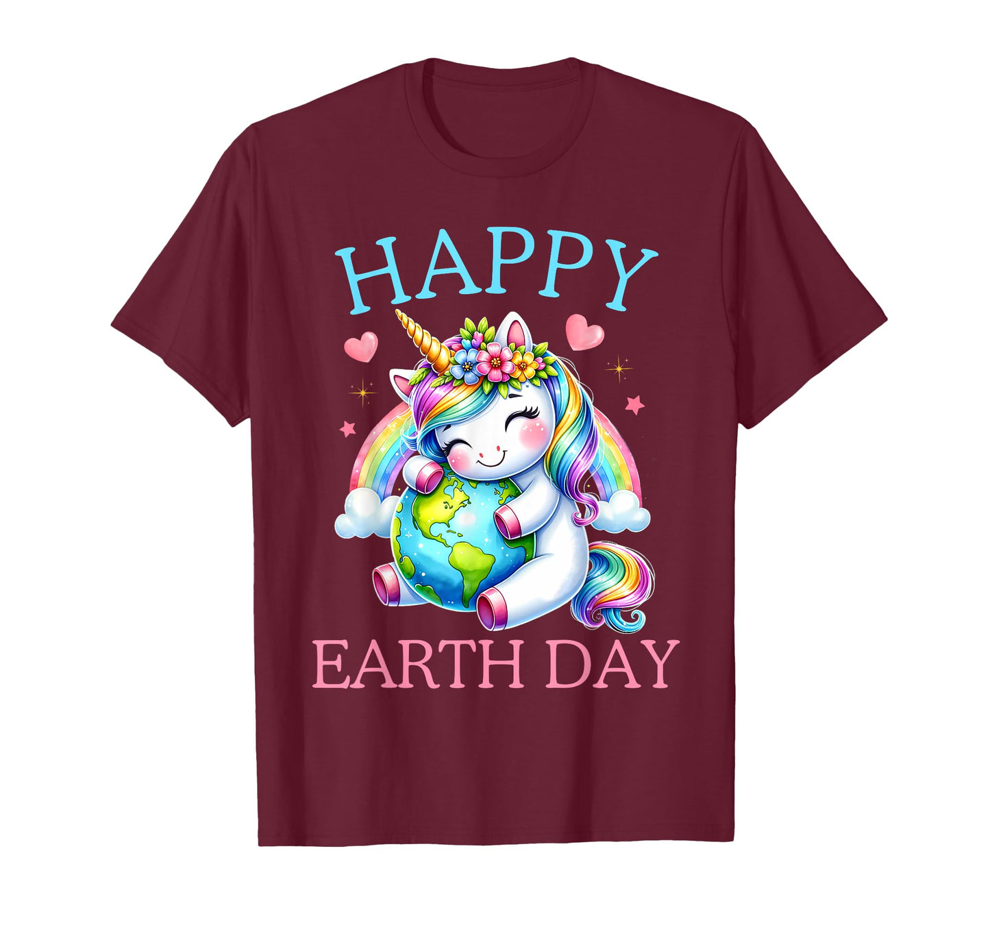 Cute Unicorn Happy Earth Day Groovy Women Men Kids T-Shirt
