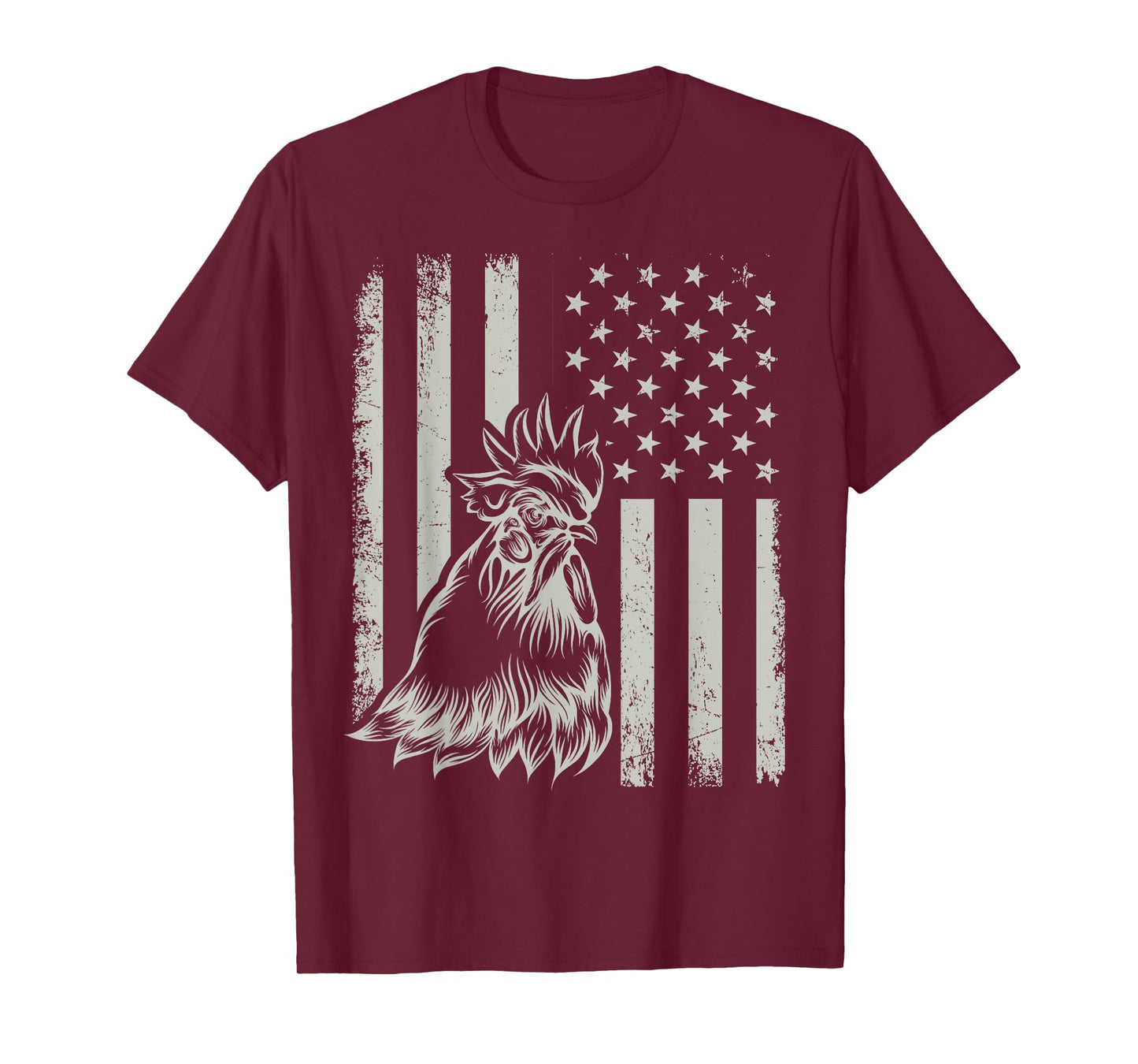 Proud Patriotic Chicken Rooster Farmer Lover American Flag T-Shirt