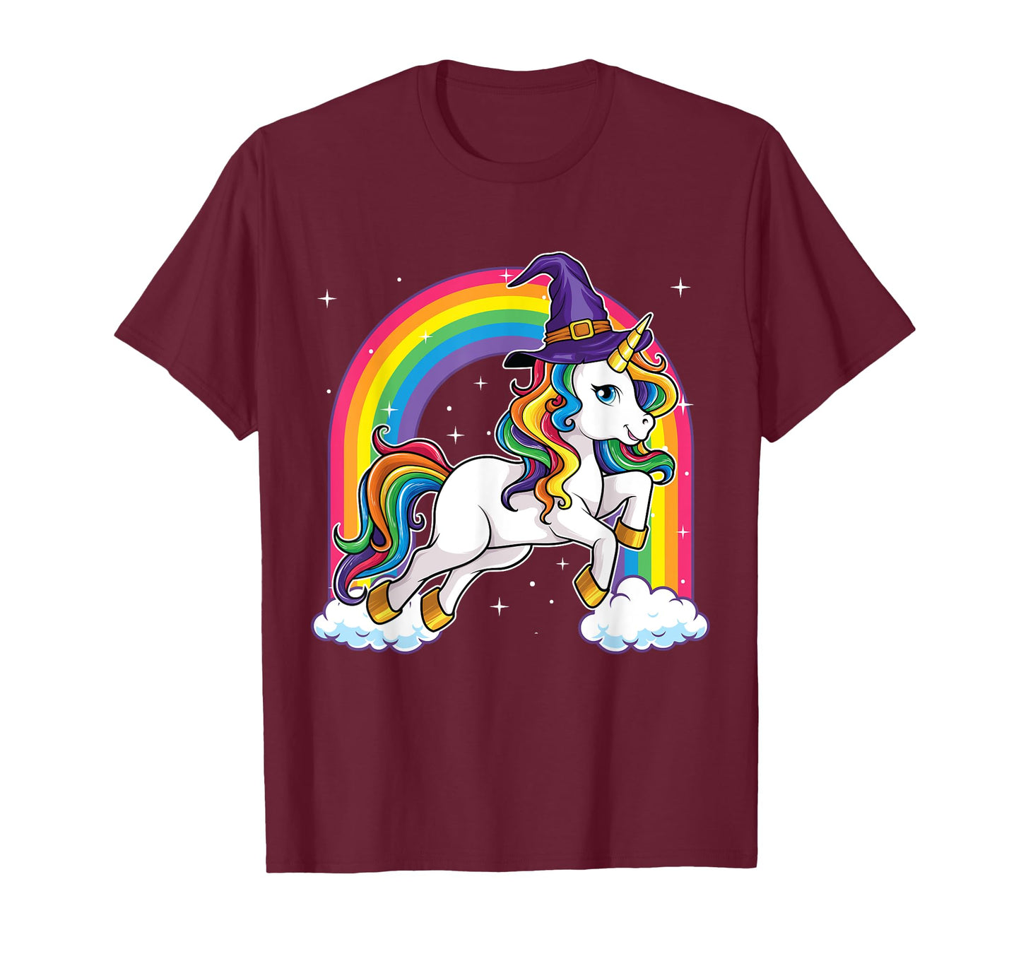 Unicorn Halloween Shirt for Girls Kids Women Witch T-Shirt