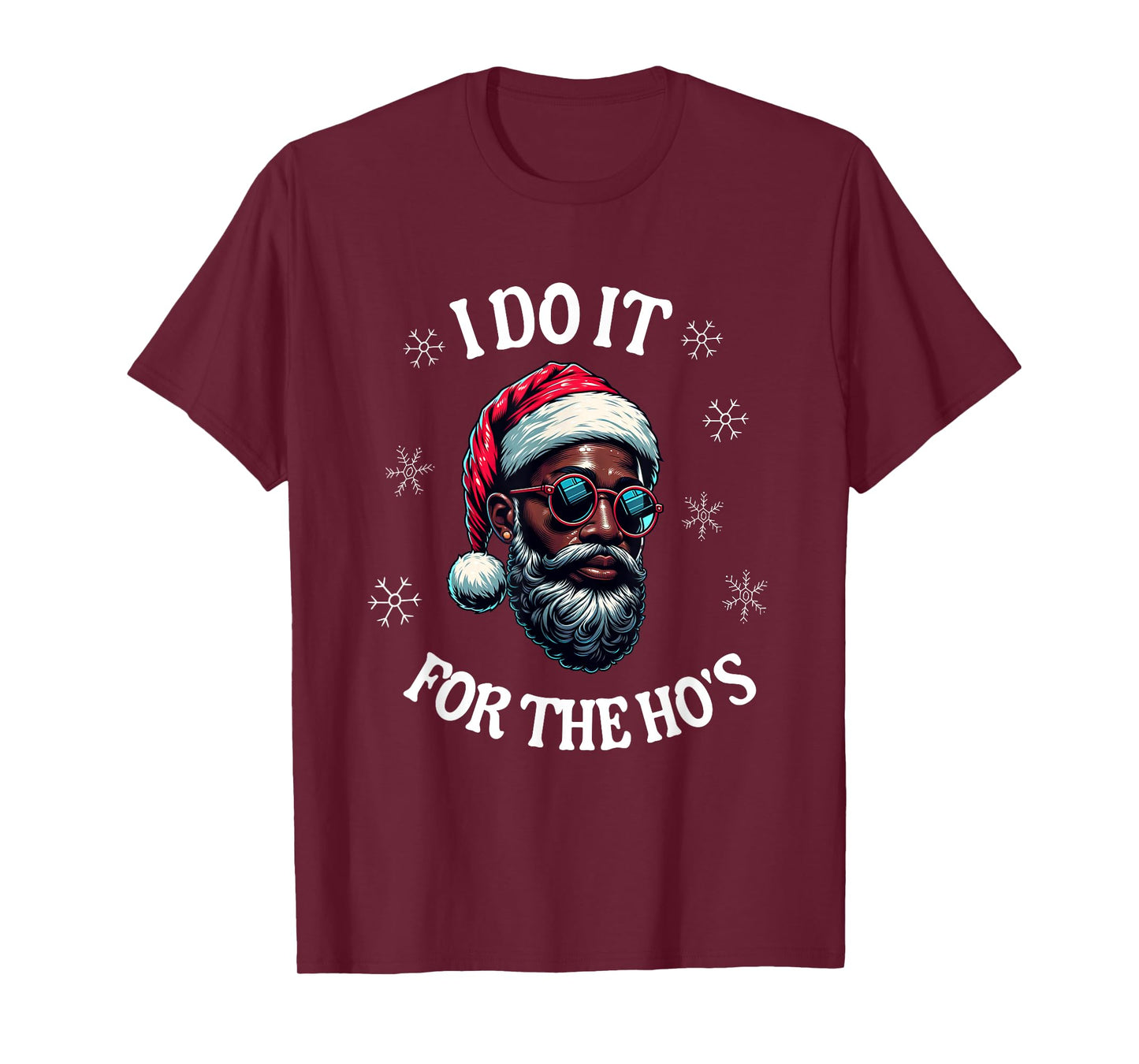 I Do It For The Hos African American Santa Black Christmas T-Shirt