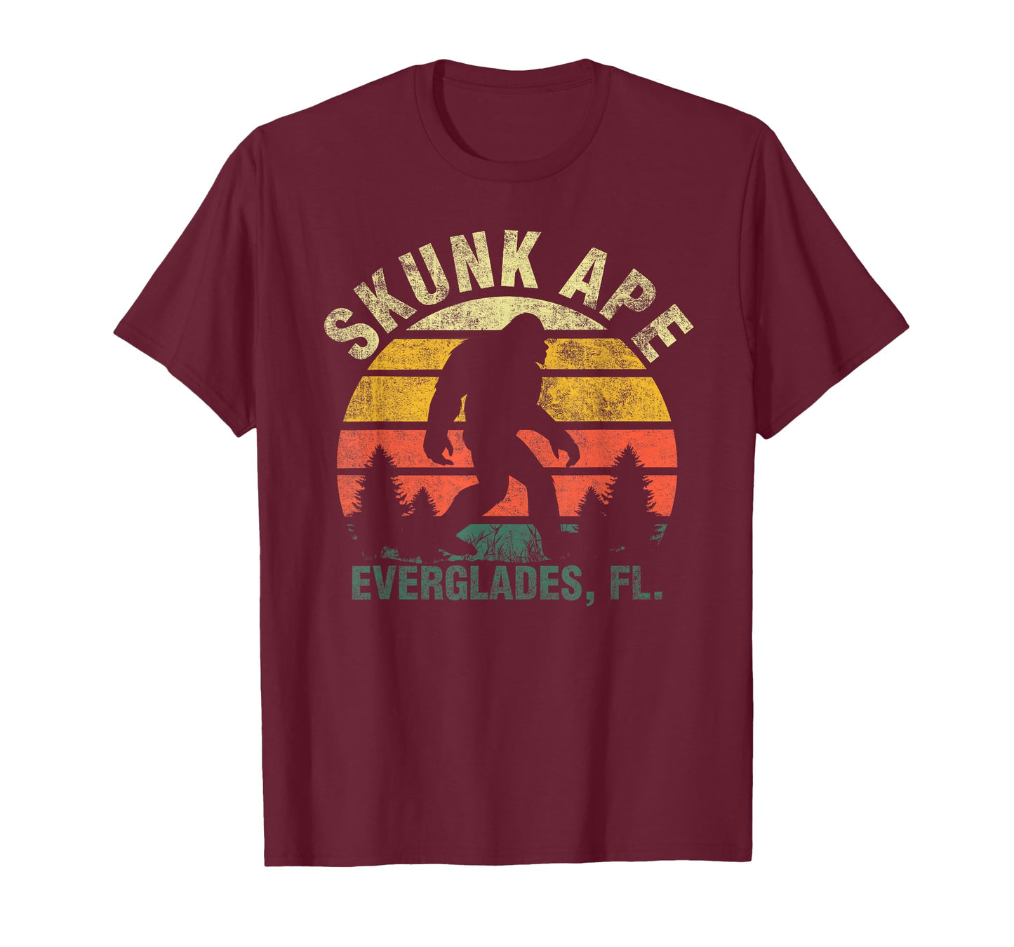 Retro Vintage Skunk Ape Florida Everglades Bigfoot T-Shirt