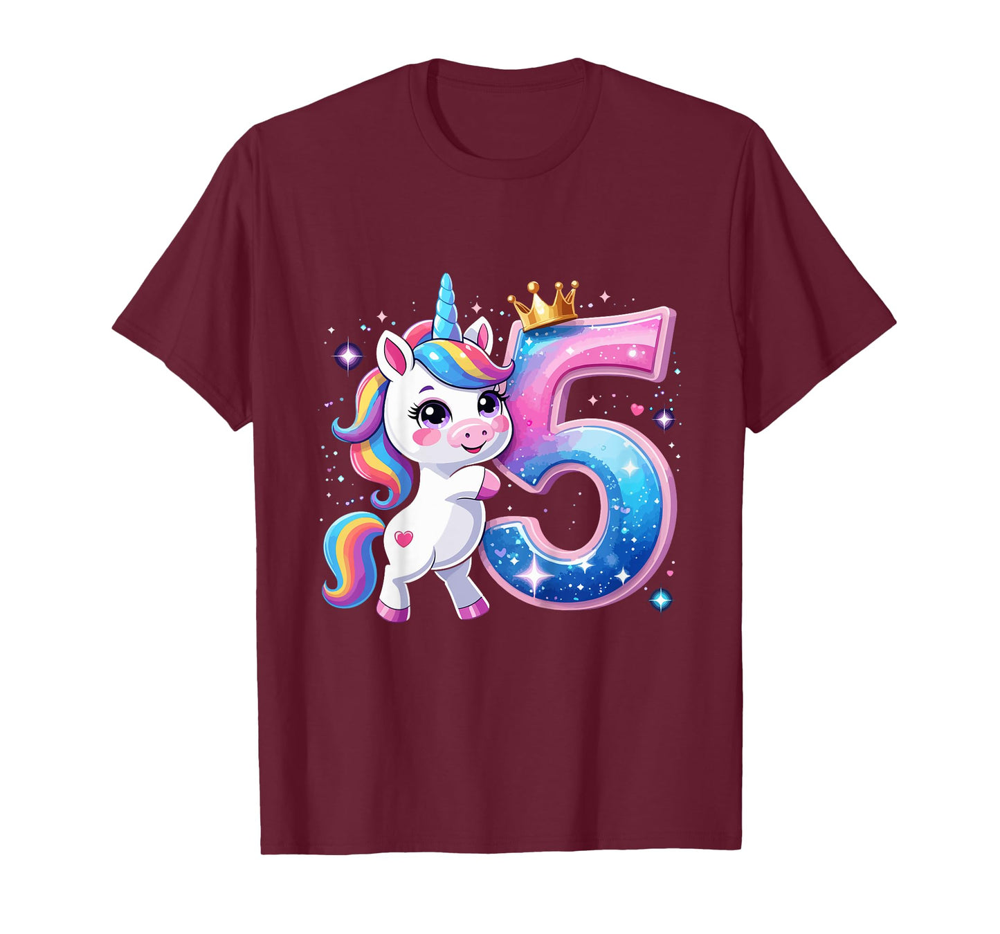 Birthday 5 Years Old 5th Birthday Girls Unicorn T-Shirt