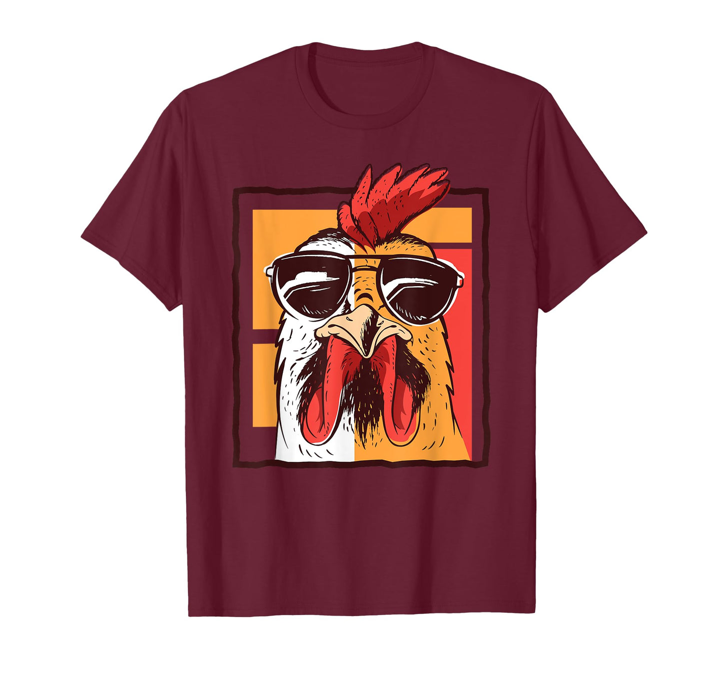 Retro Vintage Chicken Cool Rooster Wearing Sunglasses T-Shirt