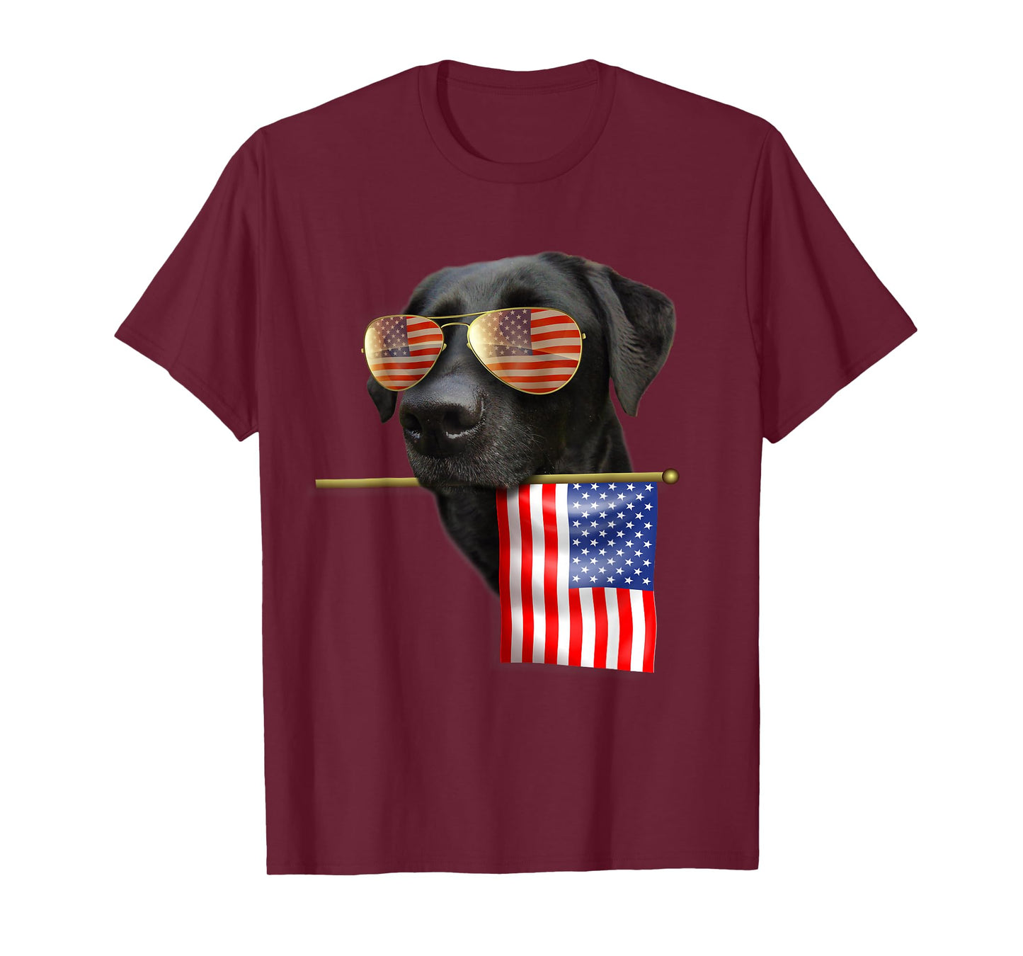 4th of July Shirt Fun American Flag Labrador Dog Lover Gift T-Shirt