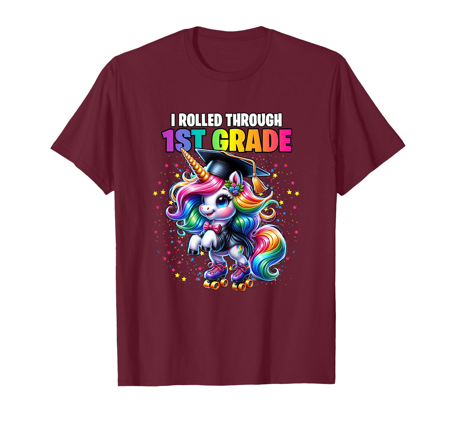 Graduation 1st Grade Unicorn Roller Skate Girls Grad T-Shirt