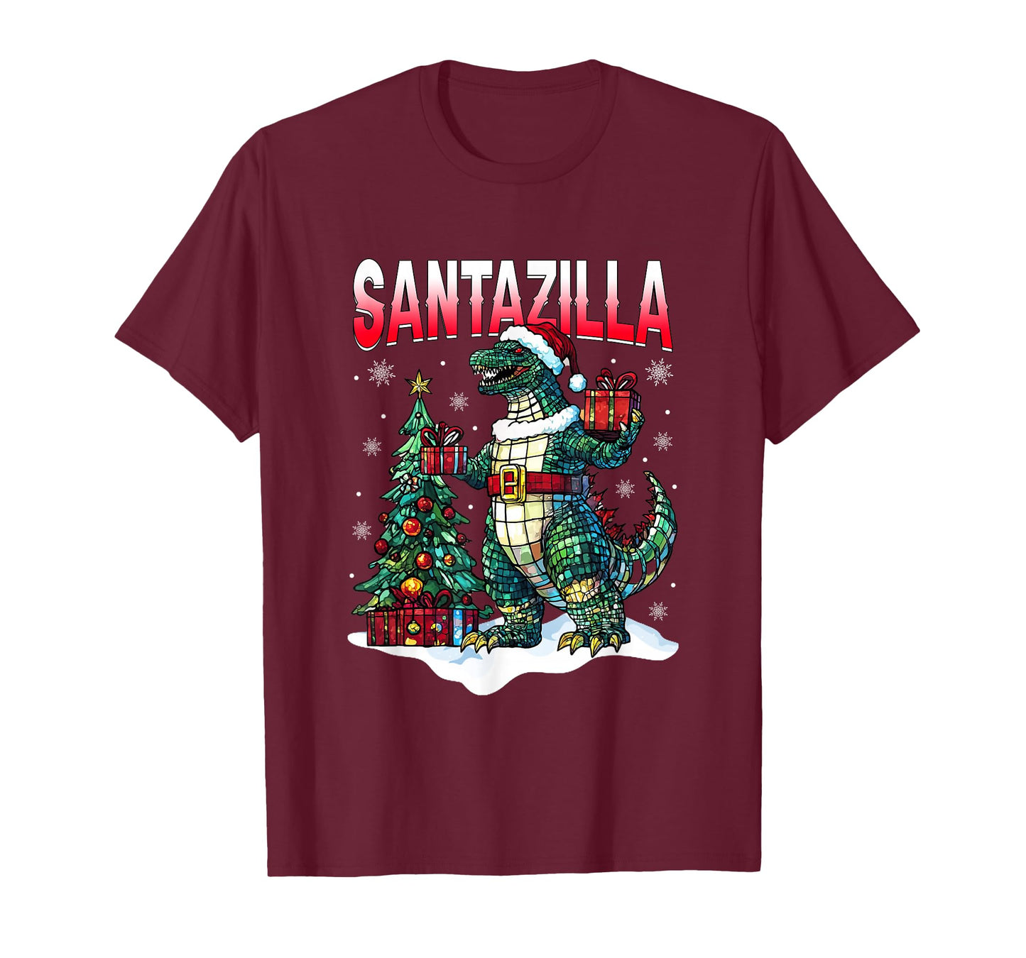 Kaiju Christmas Santazilla Japanese Monster Dinosaur Boys T-Shirt