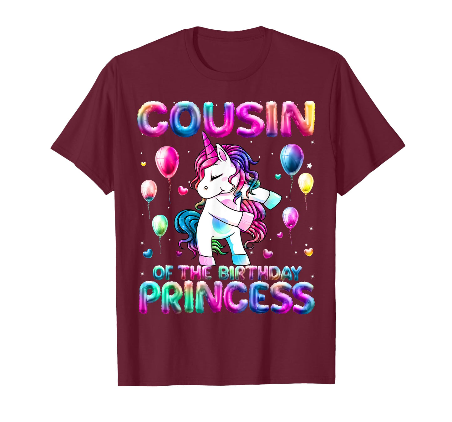 Cousin of the Birthday Princess Girl Flossing Unicorn Cousin T-Shirt