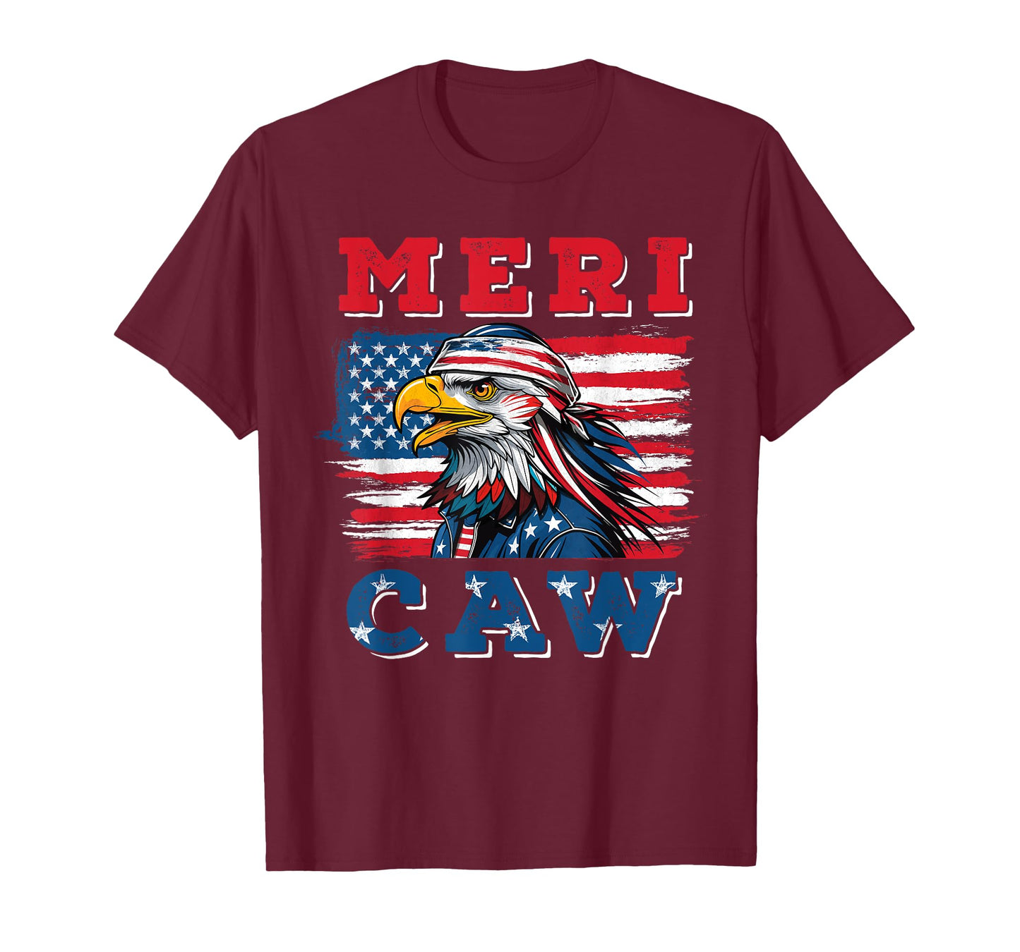 Eagle Meri - Caw 4th of July American Flag USA T-Shirt