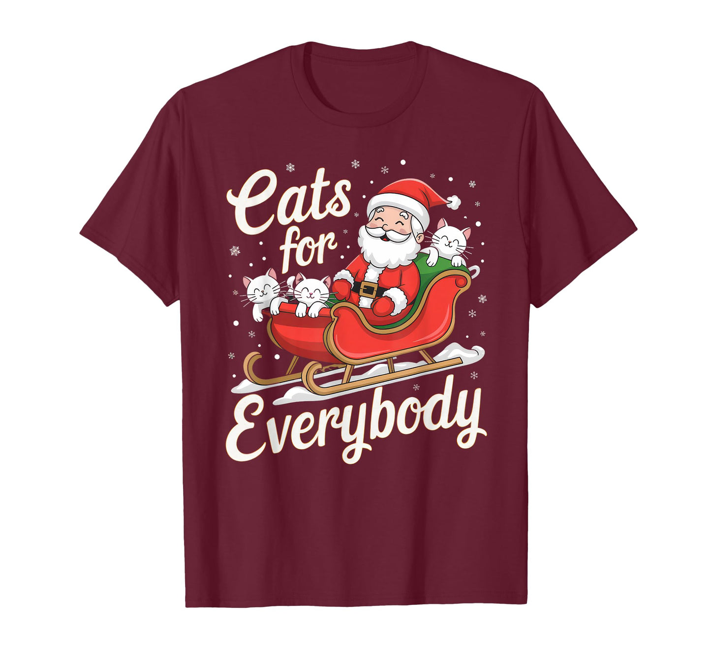 Cats for Everybody Christmas Shirt Funny Xmas Women Santa T-Shirt