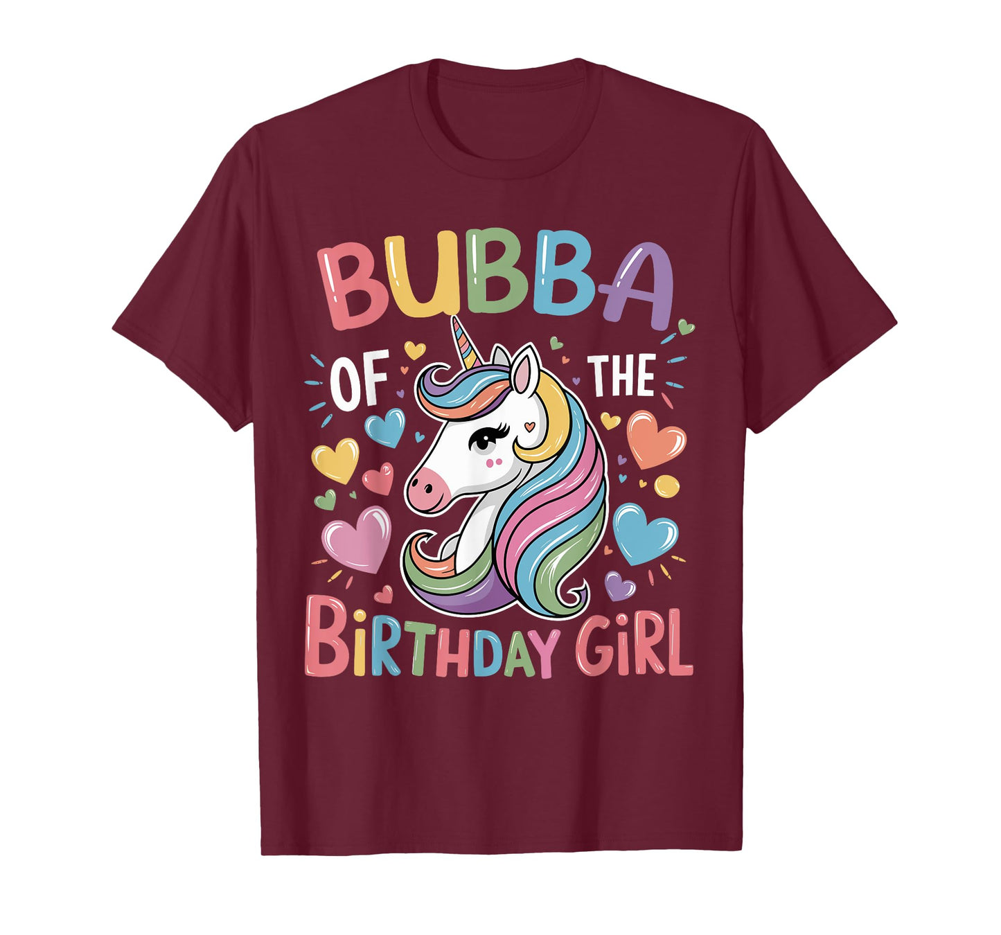 Bubba of The Birthday Girl Matching Unicorn Bday Brother T-Shirt