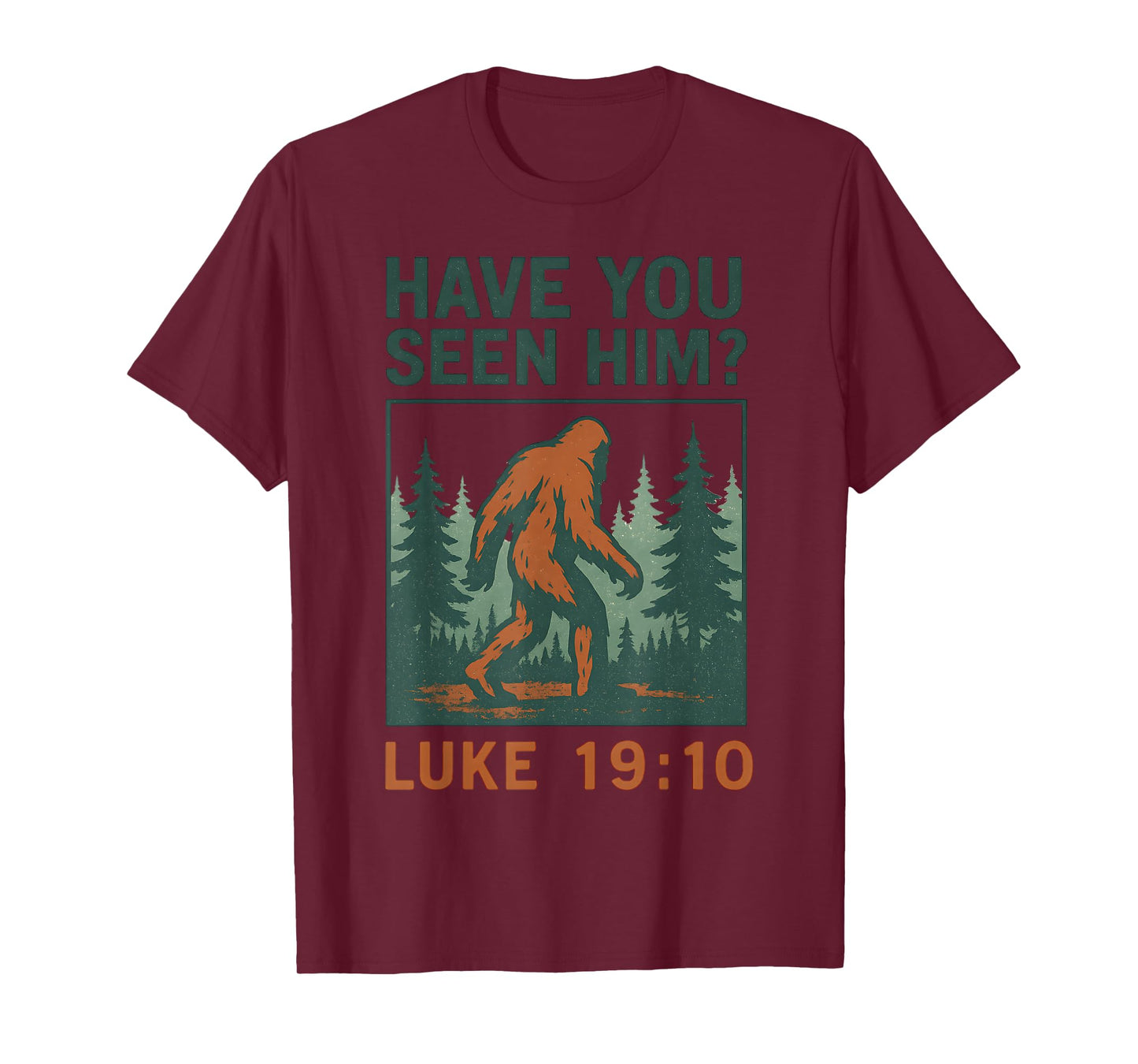 Bigfoot Christian Bible Verse Luke 19 10 Vintage Faith Based T-Shirt
